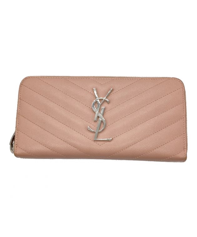 中古・古着通販】Saint Laurent Paris (サンローランパリ) モノグラム・サンローラン フルジップウォレット  ピンク｜ブランド・古着通販 トレファク公式【TREFAC FASHION】スマホサイト