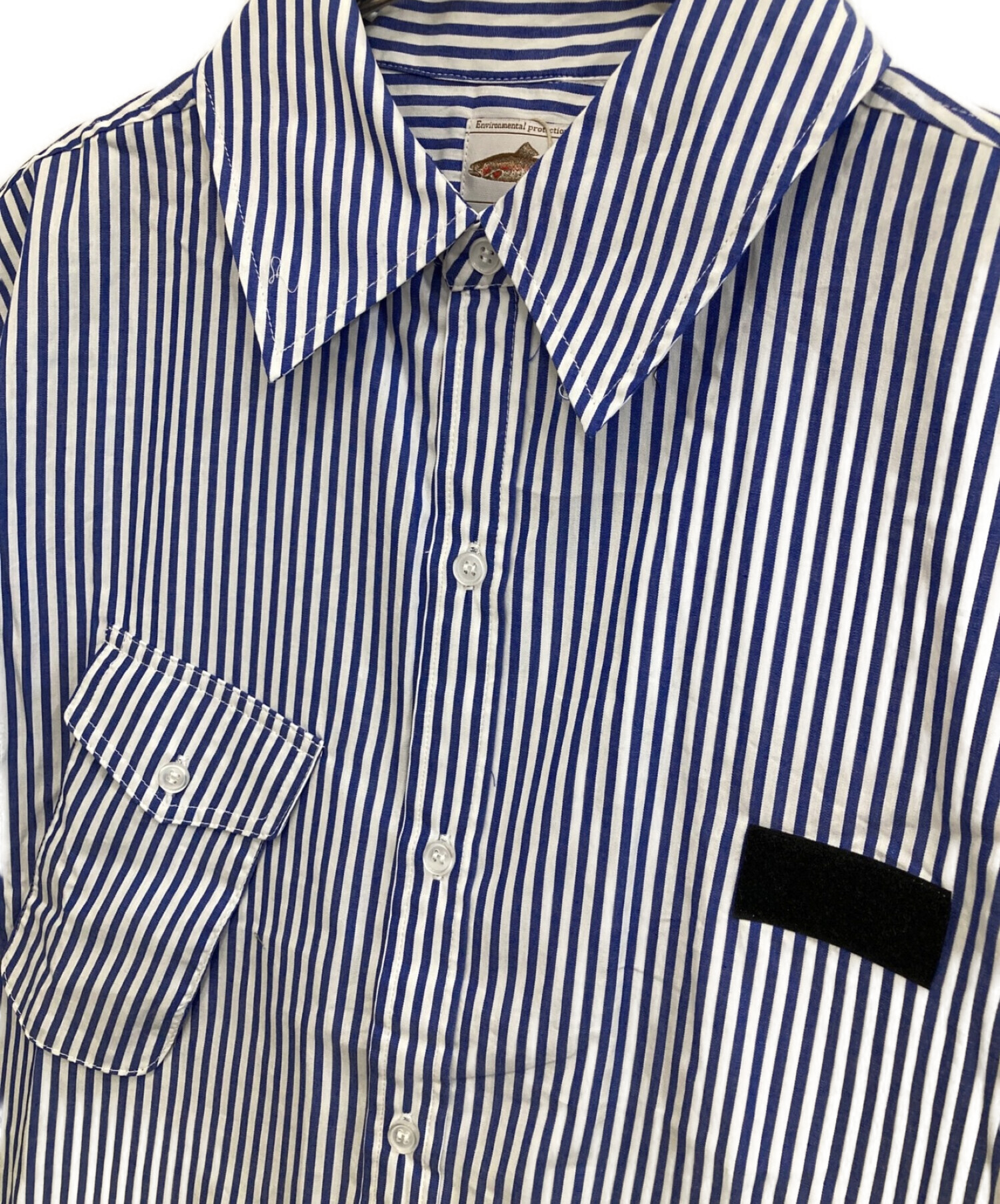 BROOK (ブルック) ストライプシャツ ブルー×ホワイト サイズ:2
