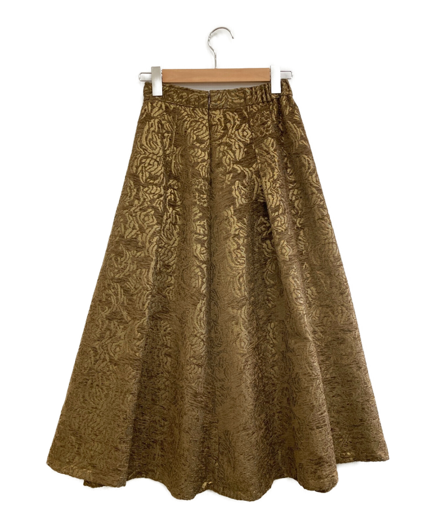 中古・古着通販】Ameri (アメリ) DAMASK DIMENSIONAL SKIRT ブラウン