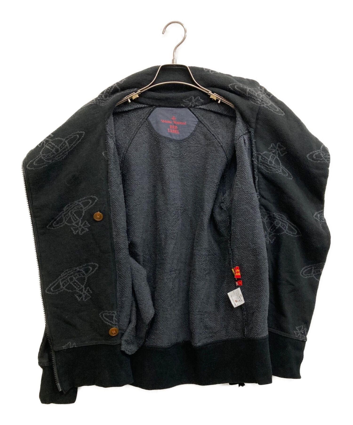 Vivienne Westwood RED LABEL (ヴィヴィアンウエストウッドレッドレーベル) 変形オーブ総柄ジャケット ブラック サイズ:2