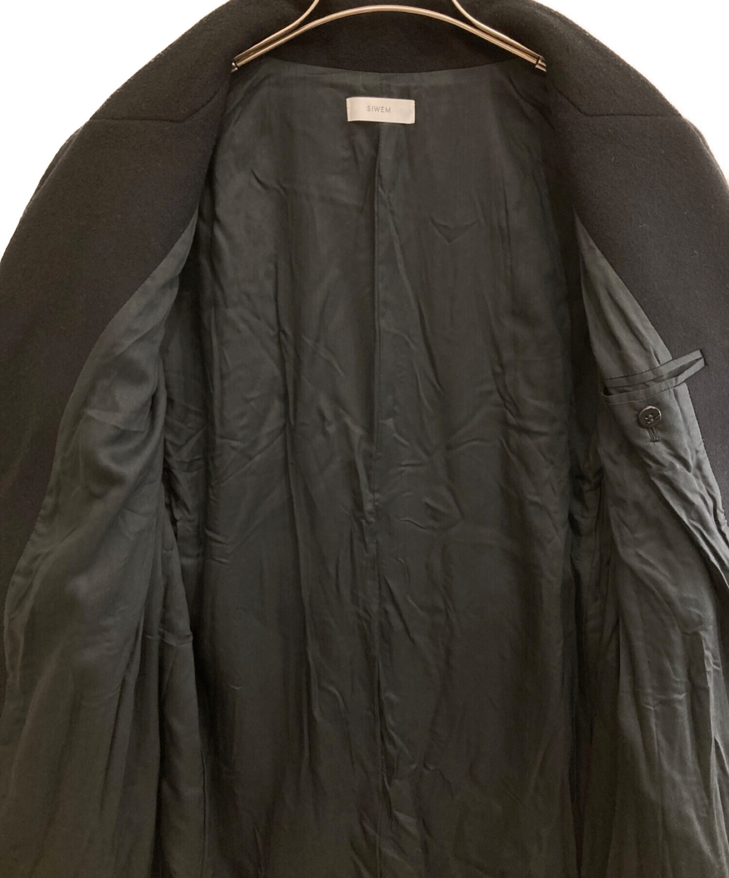 【定番人気低価】新品　siwem　ロングコート　ブラック　Sサイズ ジャケット・アウター