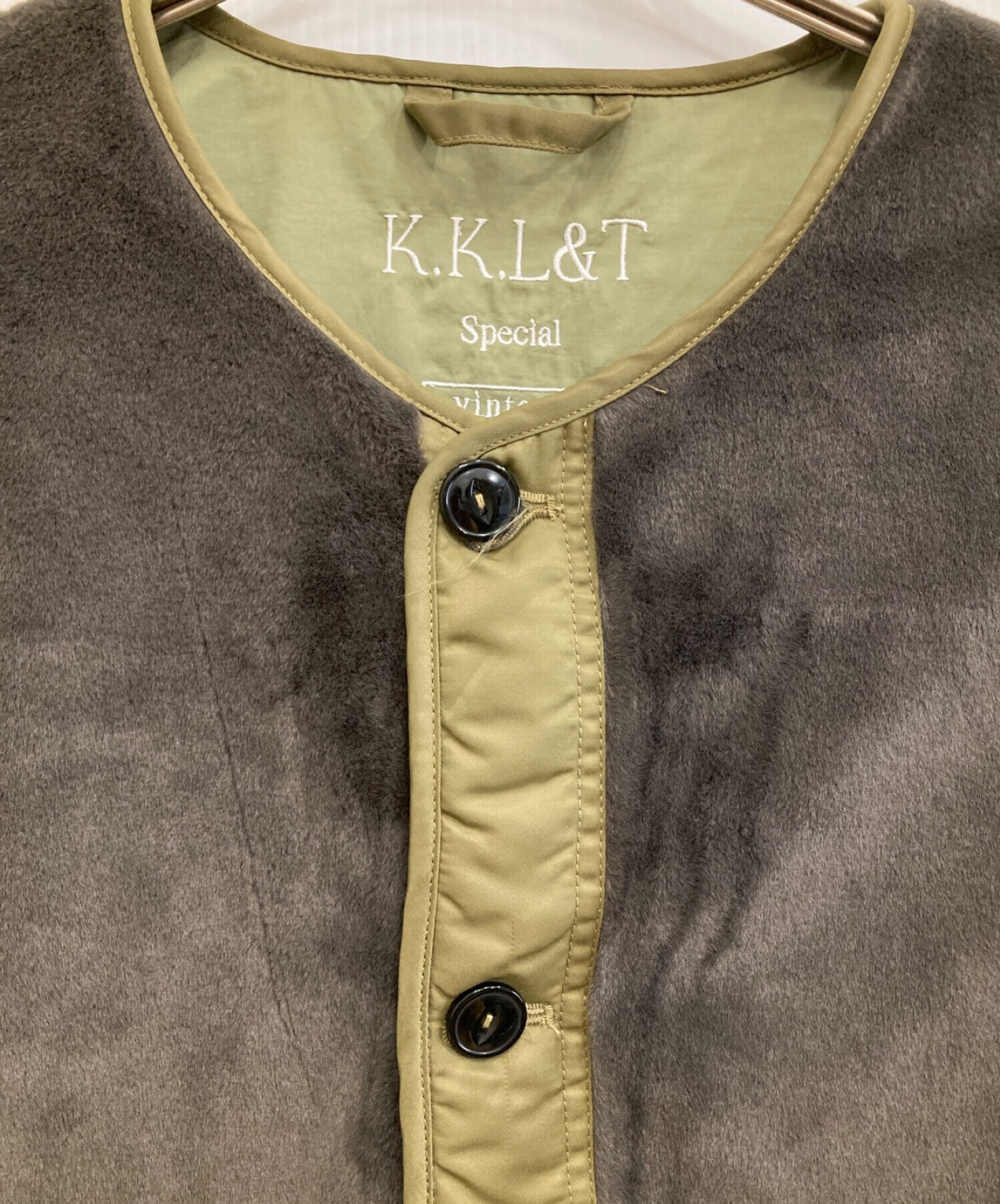 KAKELA&TRANQUIL (カケラ&トランクイル) リバーシブルノーカラージャケット グリーン サイズ:FREE