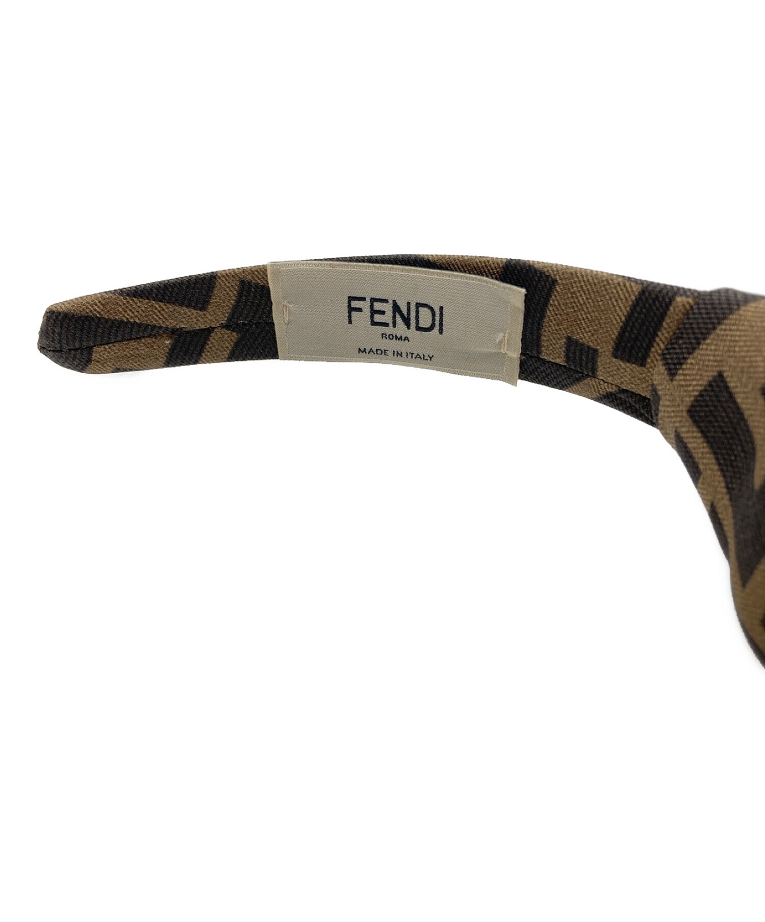 FENDI (フェンディ) ズッカ柄カチューシャ ブラウン