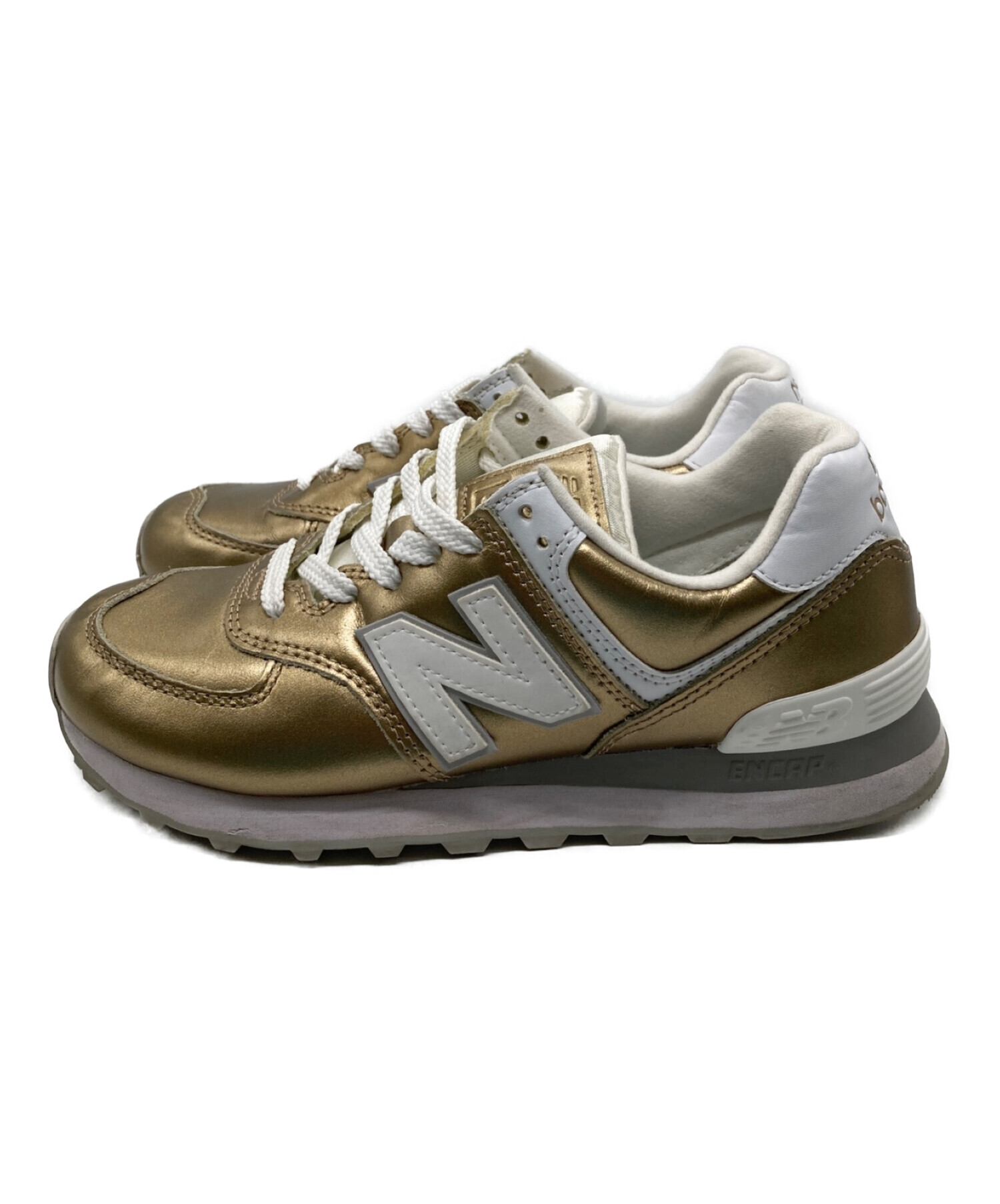 NEW BALANCE (ニューバランス) ローカットスニーカー ゴールド サイズ:23.5