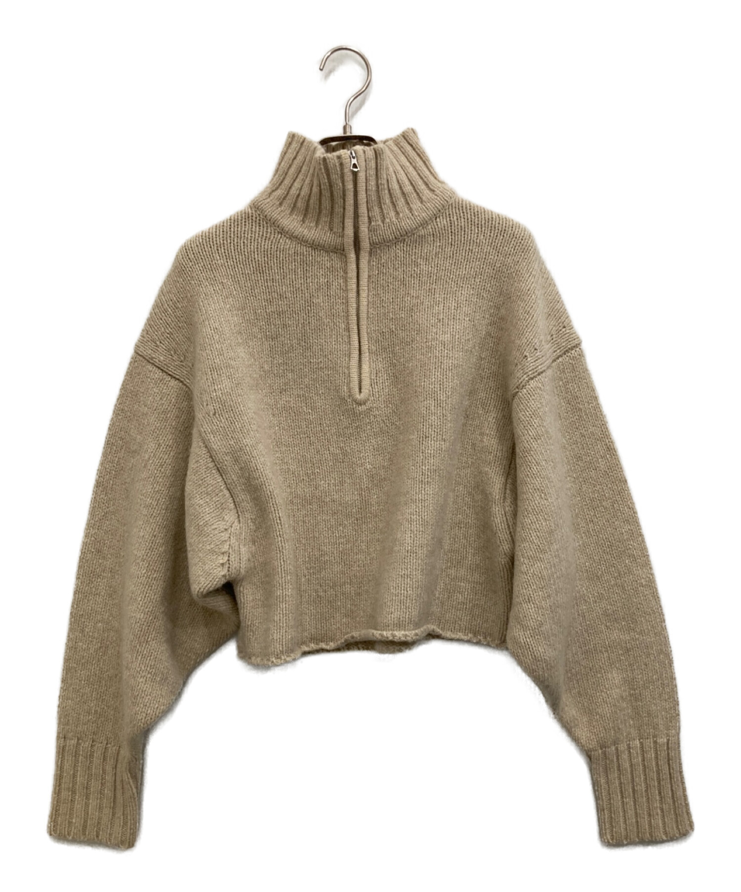 中古・古着通販】TODAYFUL (トゥデイフル) Wool Zip Knit ベージュ