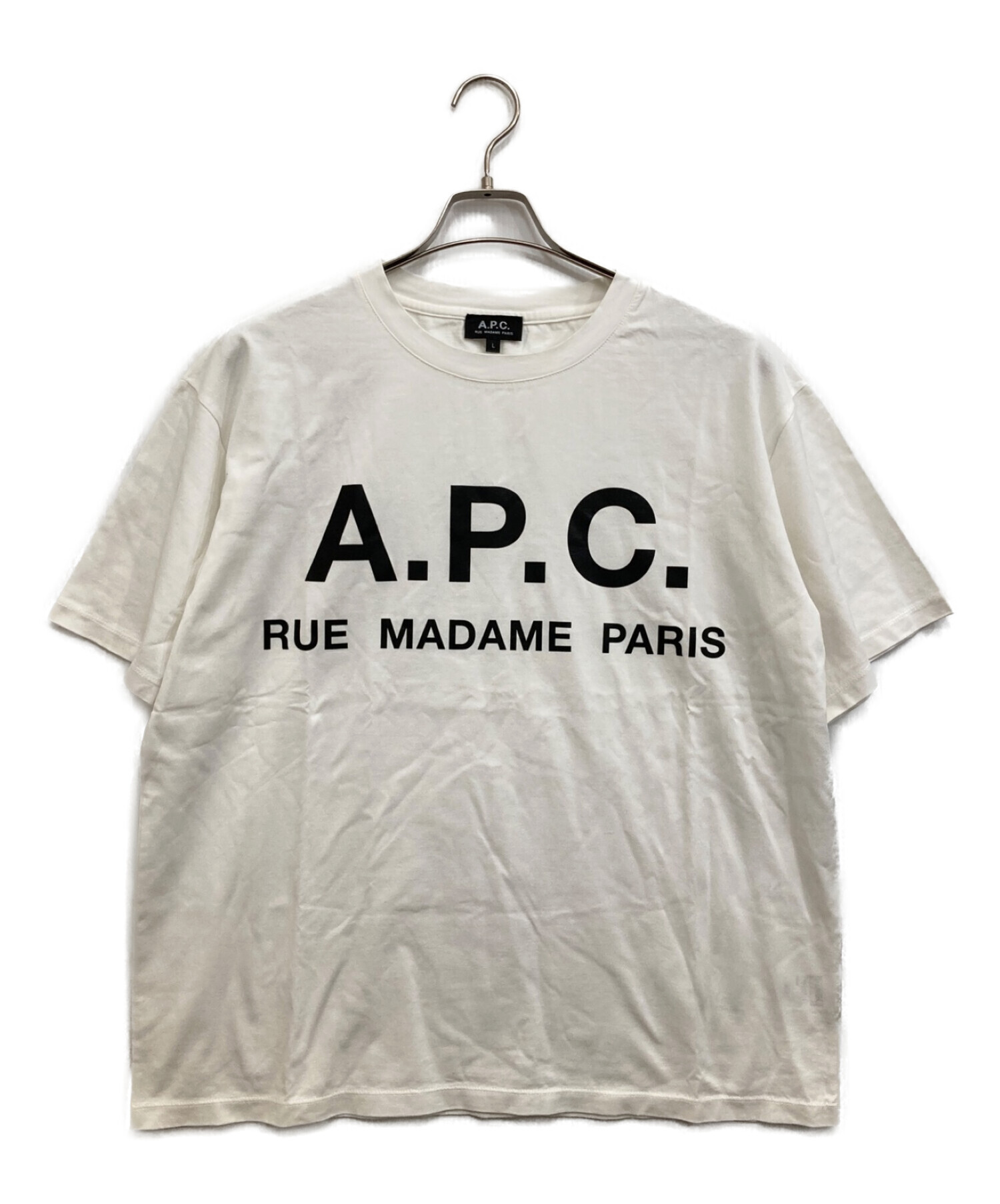 A.P.C. (アー・ペー・セー) EDIFICE別注オーバーサイズロゴプリントTシャツ ホワイト サイズ:Ｌ