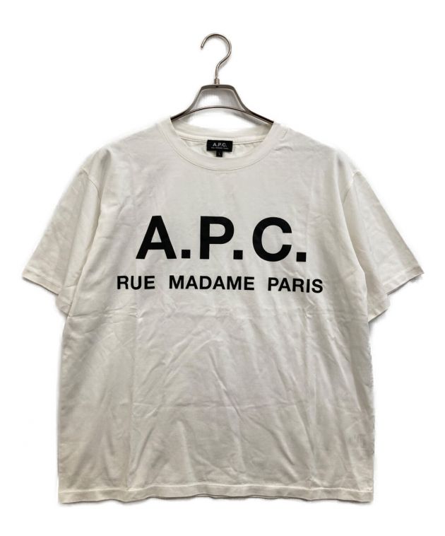 中古・古着通販】A.P.C. (アー・ペー・セー) EDIFICE別注オーバーサイズロゴプリントTシャツ ホワイト サイズ:Ｌ｜ブランド・古着通販  トレファク公式【TREFAC FASHION】スマホサイト