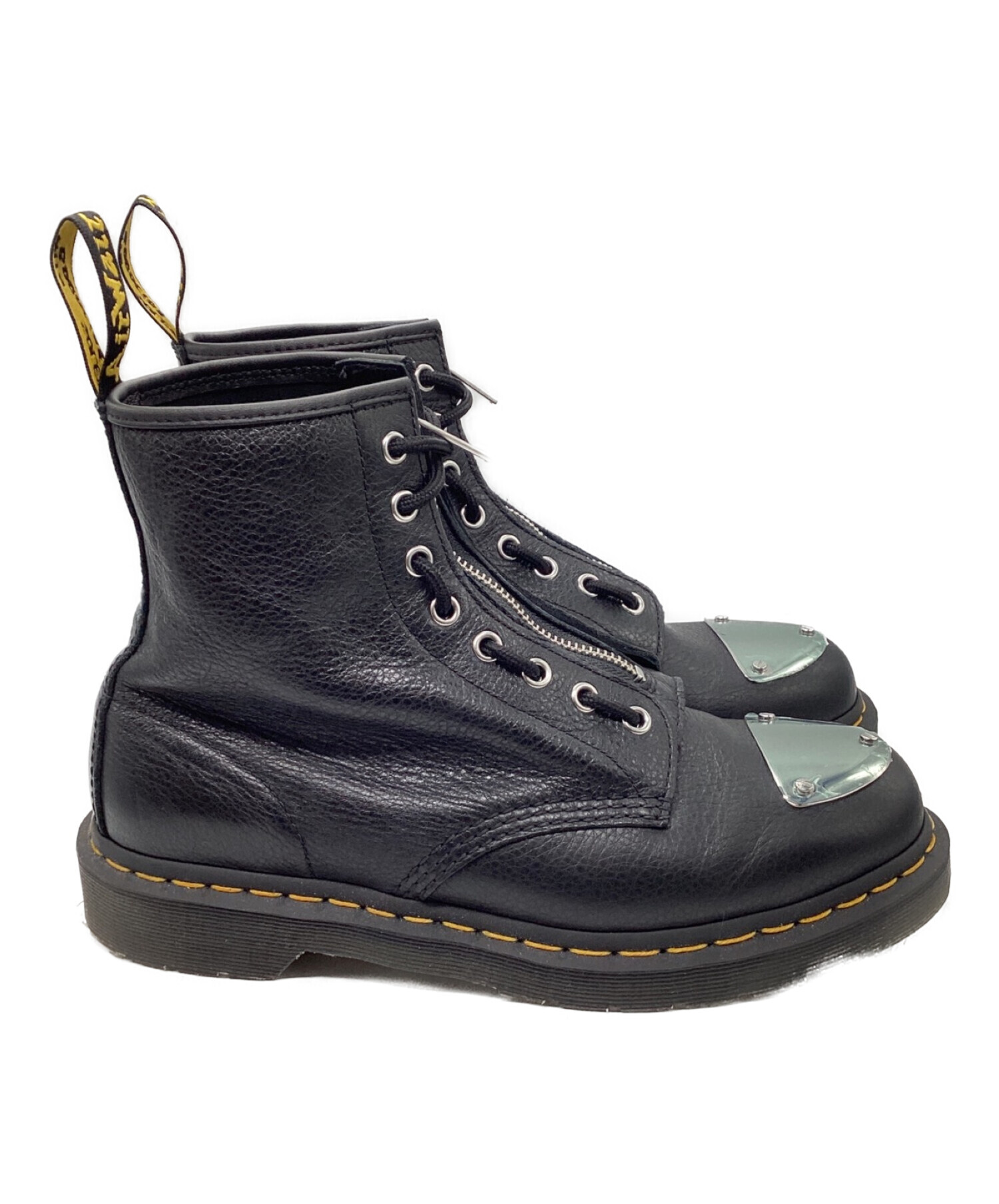 Dr.Martens◇レインブーツ -- BLK 右足ダメージ有 - ブーツ