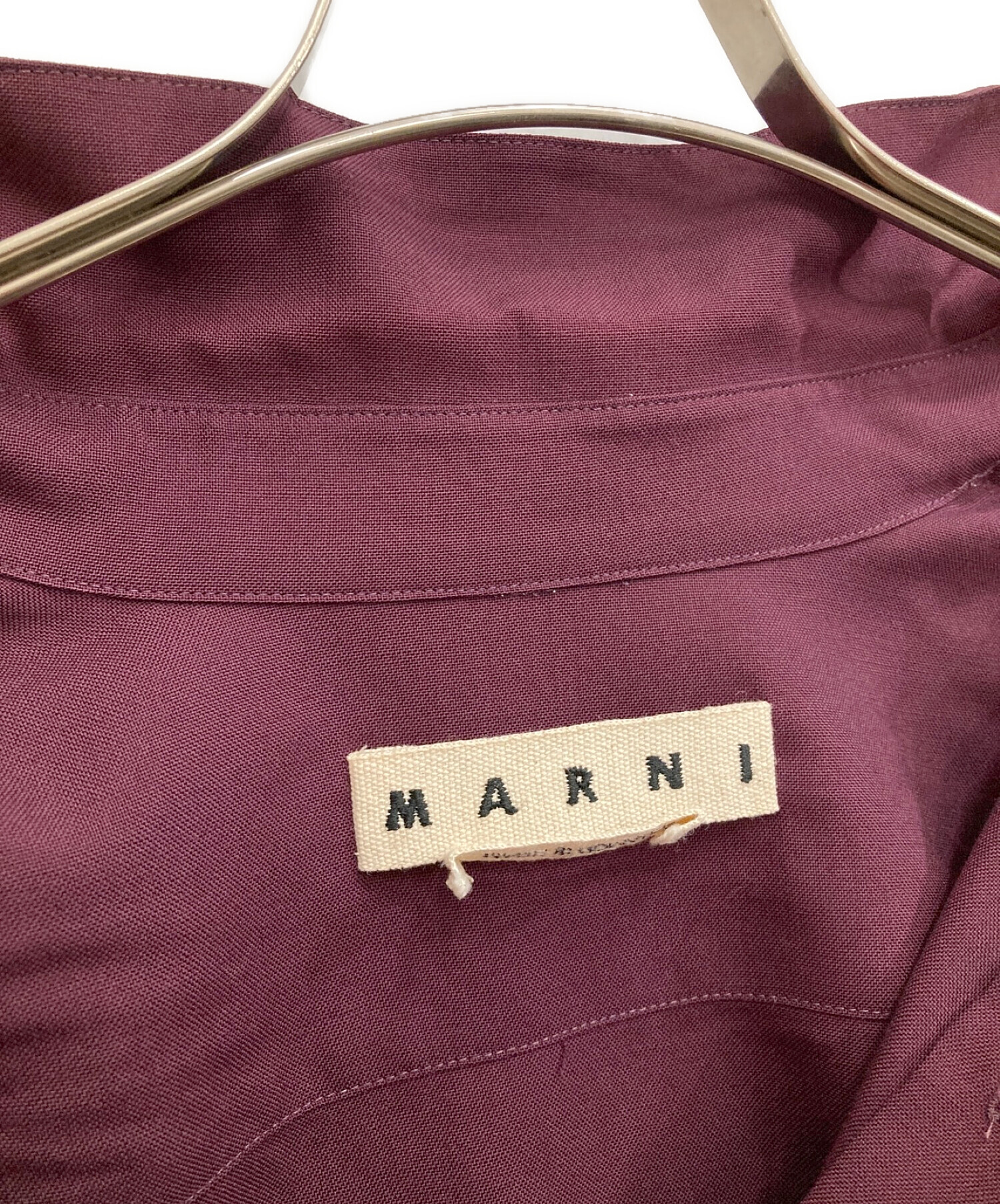 MARNI (マルニ) トロピカルウールシャツ ボルドー サイズ:46