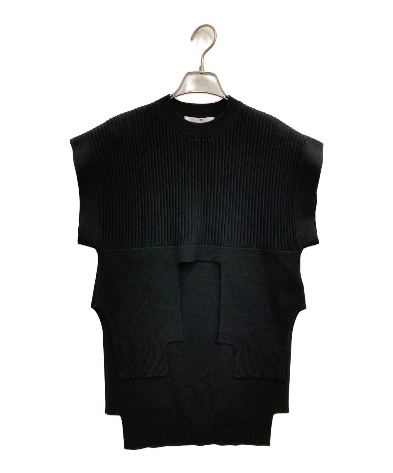 中古・古着通販】UN3D. (アンスリード) LAYERED KNIT VEST ブラック 