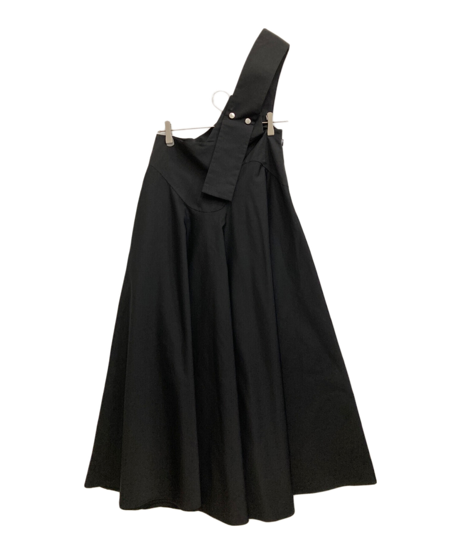 UN3D. (アンスリード) ウェーブラインワンショルダースカート ブラック サイズ:38
