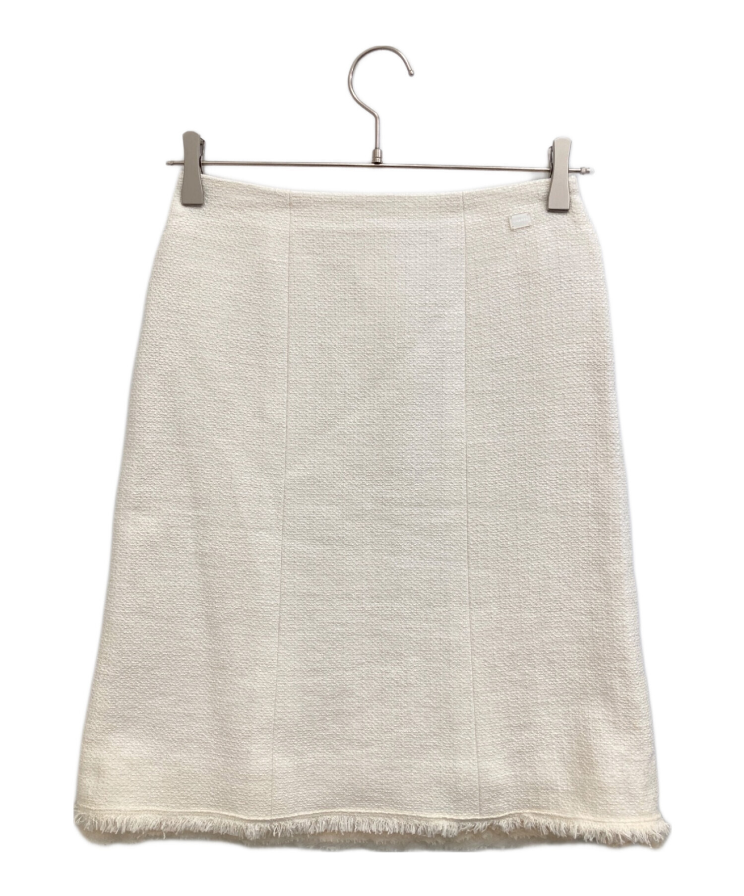 CHANEL (シャネル) ツイードスカート ホワイト サイズ:34