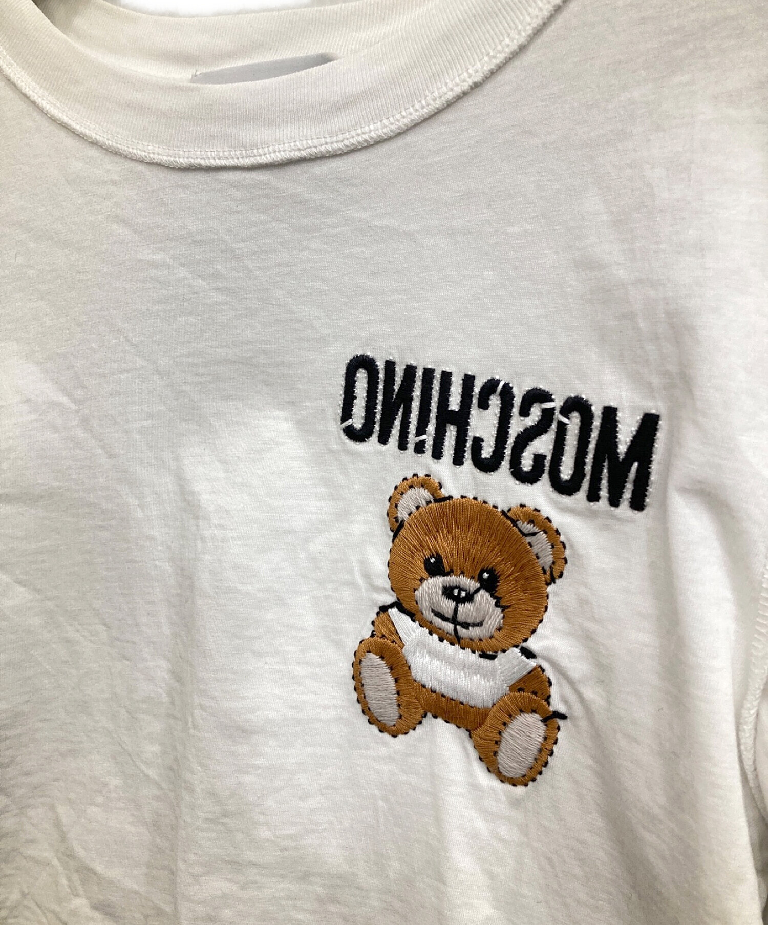 中古・古着通販】MOSCHINO (モスキーノ) ベア刺繍Tシャツ ホワイト サイズ:表記無し｜ブランド・古着通販 トレファク公式【TREFAC  FASHION】スマホサイト