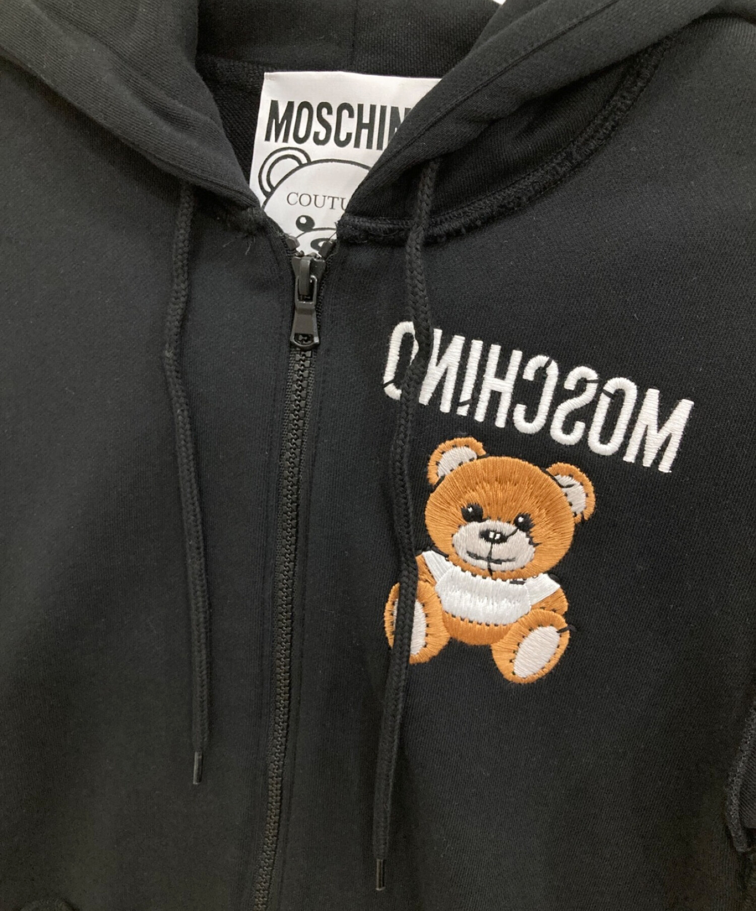 中古・古着通販】MOSCHINO (モスキーノ) ベア刺繍ジップパーカー ブラック サイズ:USA6｜ブランド・古着通販 トレファク公式【TREFAC  FASHION】スマホサイト