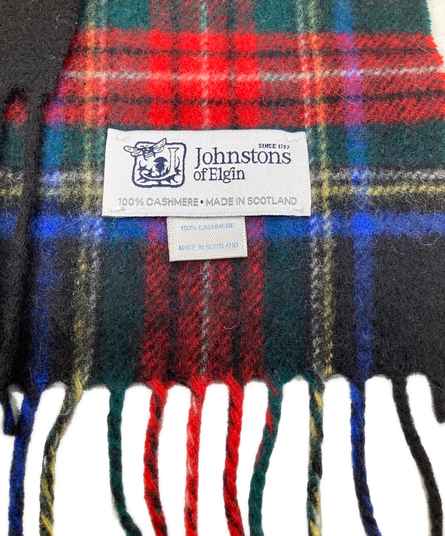 中古・古着通販】JOHNSTONS (ジョンストンズ) カシミヤマフラー レッド×グリーン｜ブランド・古着通販 トレファク公式【TREFAC  FASHION】スマホサイト