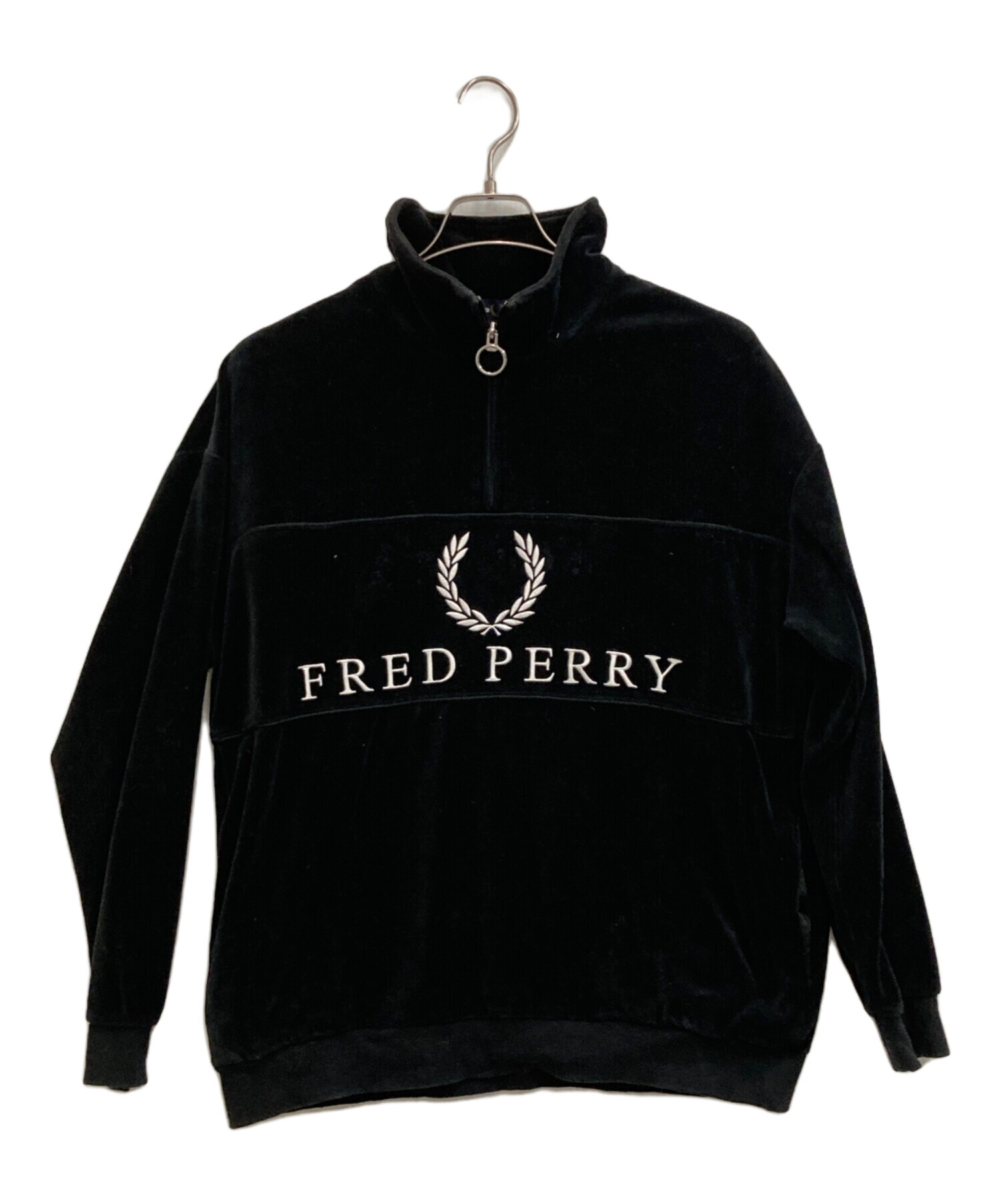 FRED PERRY (フレッドペリー) ハーフジップスウェット ブラック サイズ:S