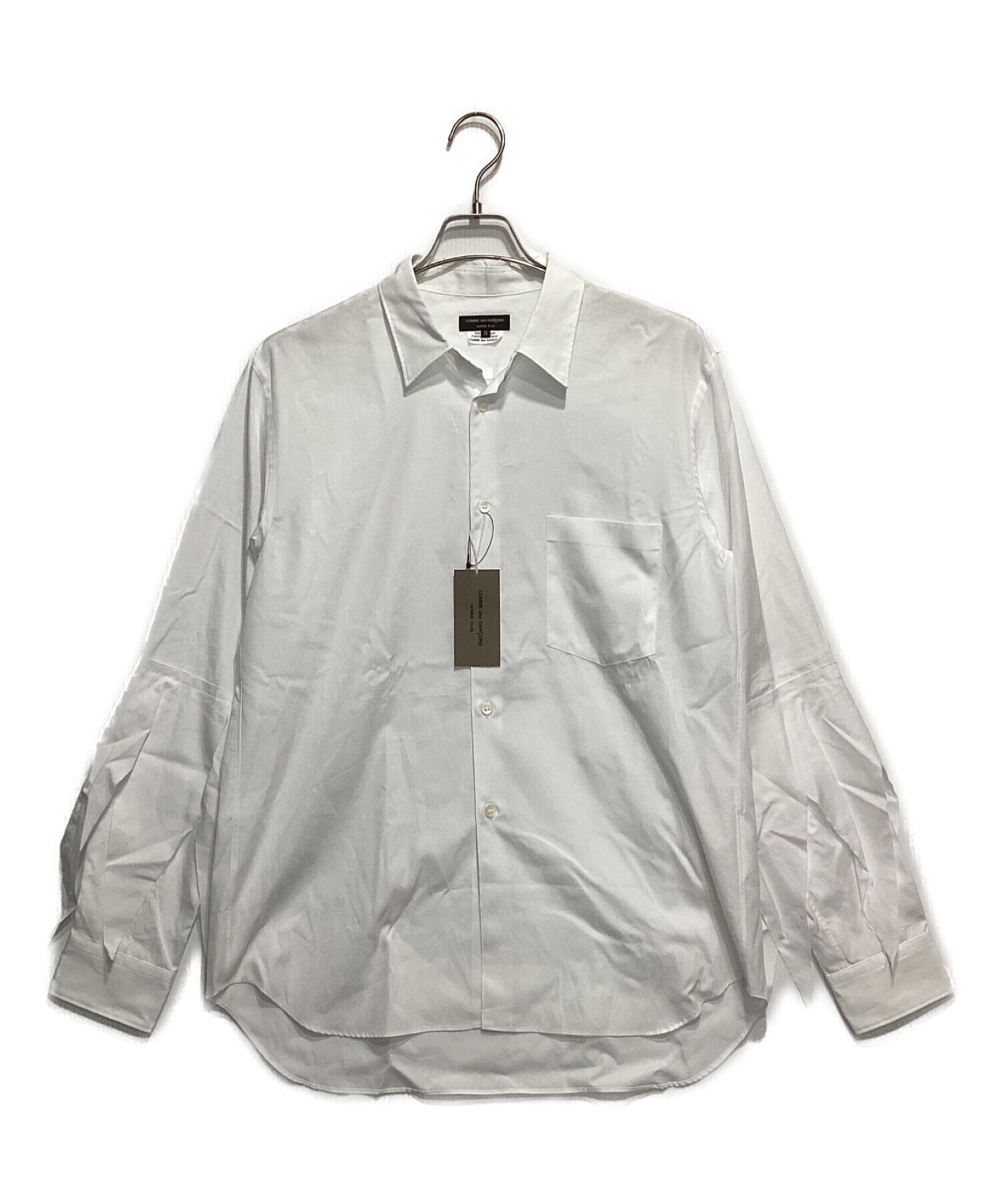 COMME des GARCONS HOMME PLUS (コムデギャルソンオムプリュス) デザインスリーブシャツ ホワイト サイズ:M 未使用品