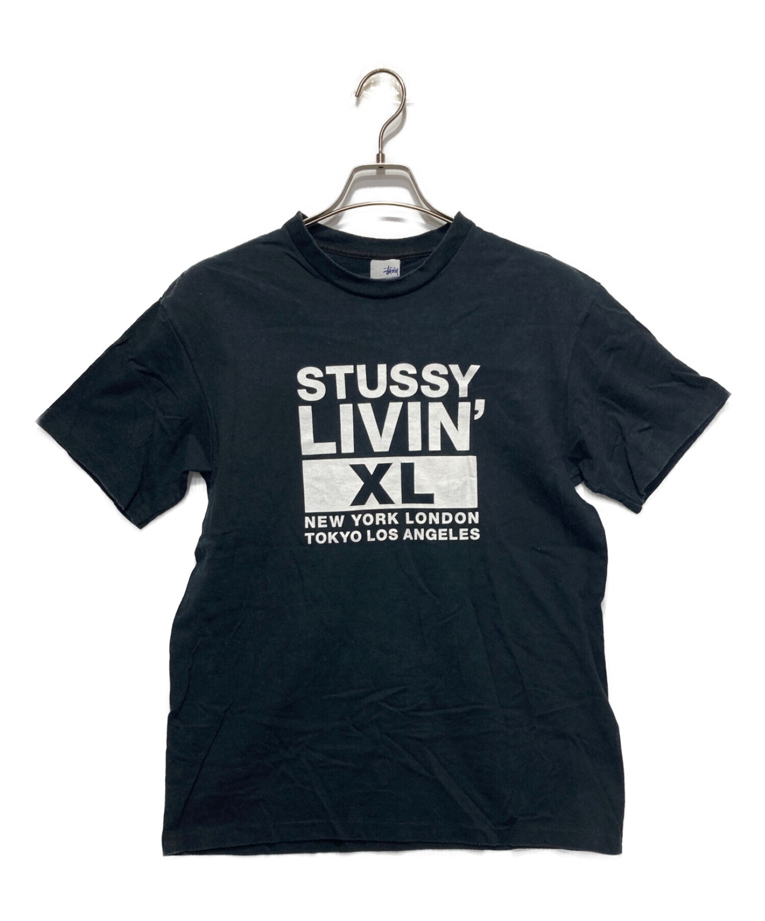 希少 古着 stussy ステューシー プリントTシャツ メキシコ製 ブラック 