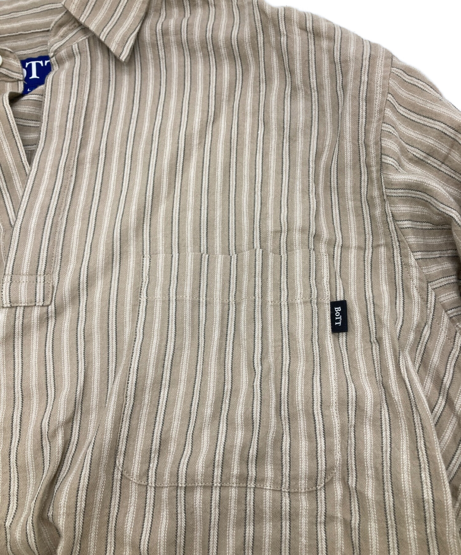 中古・古着通販】BoTT (ボット) Stripe Pullover Shirt ベージュ