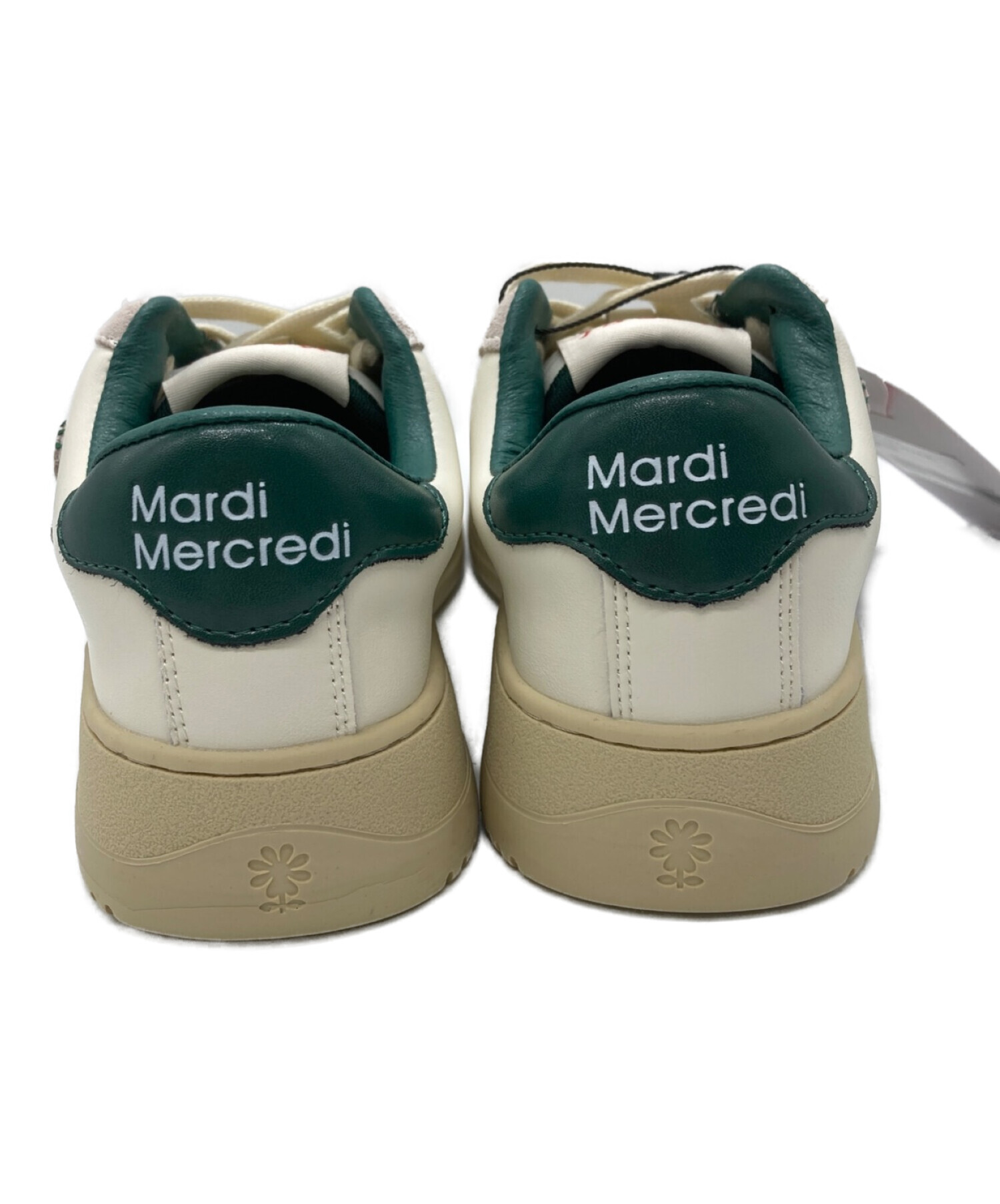 Mardi Mercredi (マルディメクルディ) ローカットスニーカー ホワイト×グリーン サイズ:EU 37