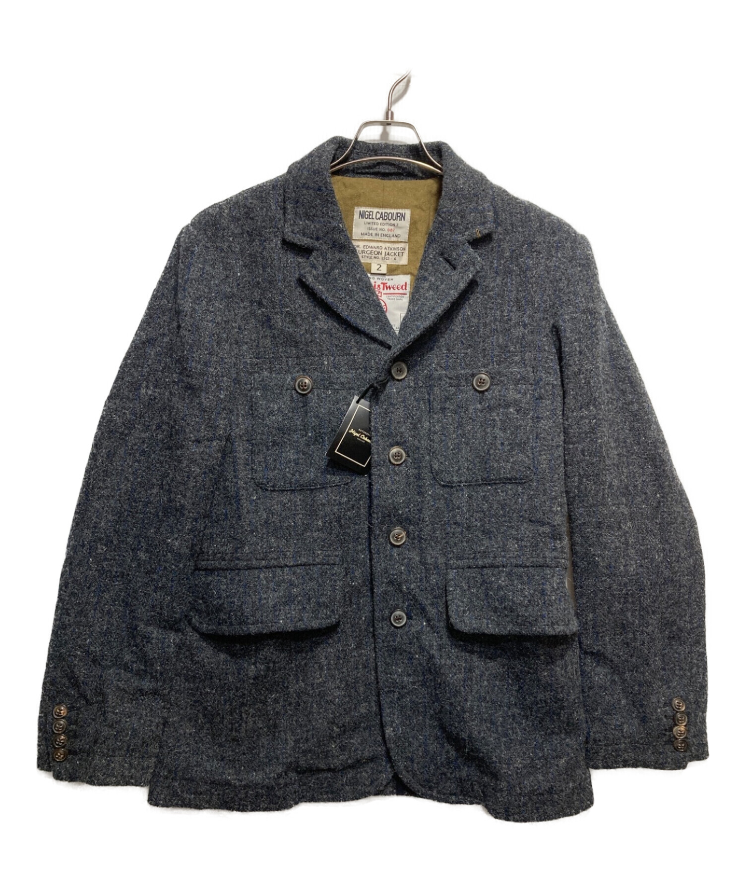 中古・古着通販】NIGEL CABOURN (ナイジェルケーボン) Harris Tweed (ハリスツイード) ツイードジャケット グレー  サイズ:2｜ブランド・古着通販 トレファク公式【TREFAC FASHION】スマホサイト