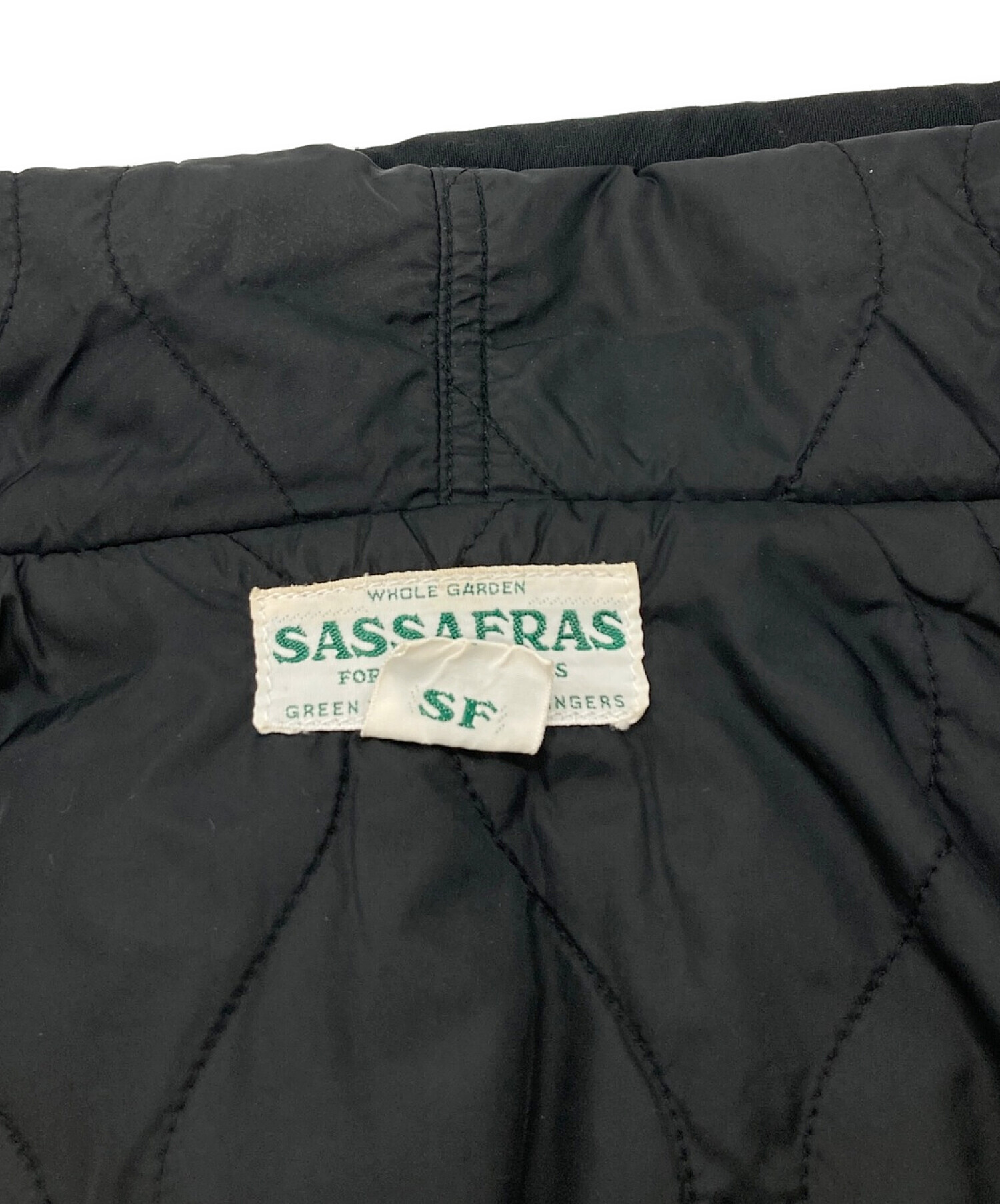 SASSAFRAS (ササフラス) 中綿入りフーデットコーチジャケット ブラック サイズ:S