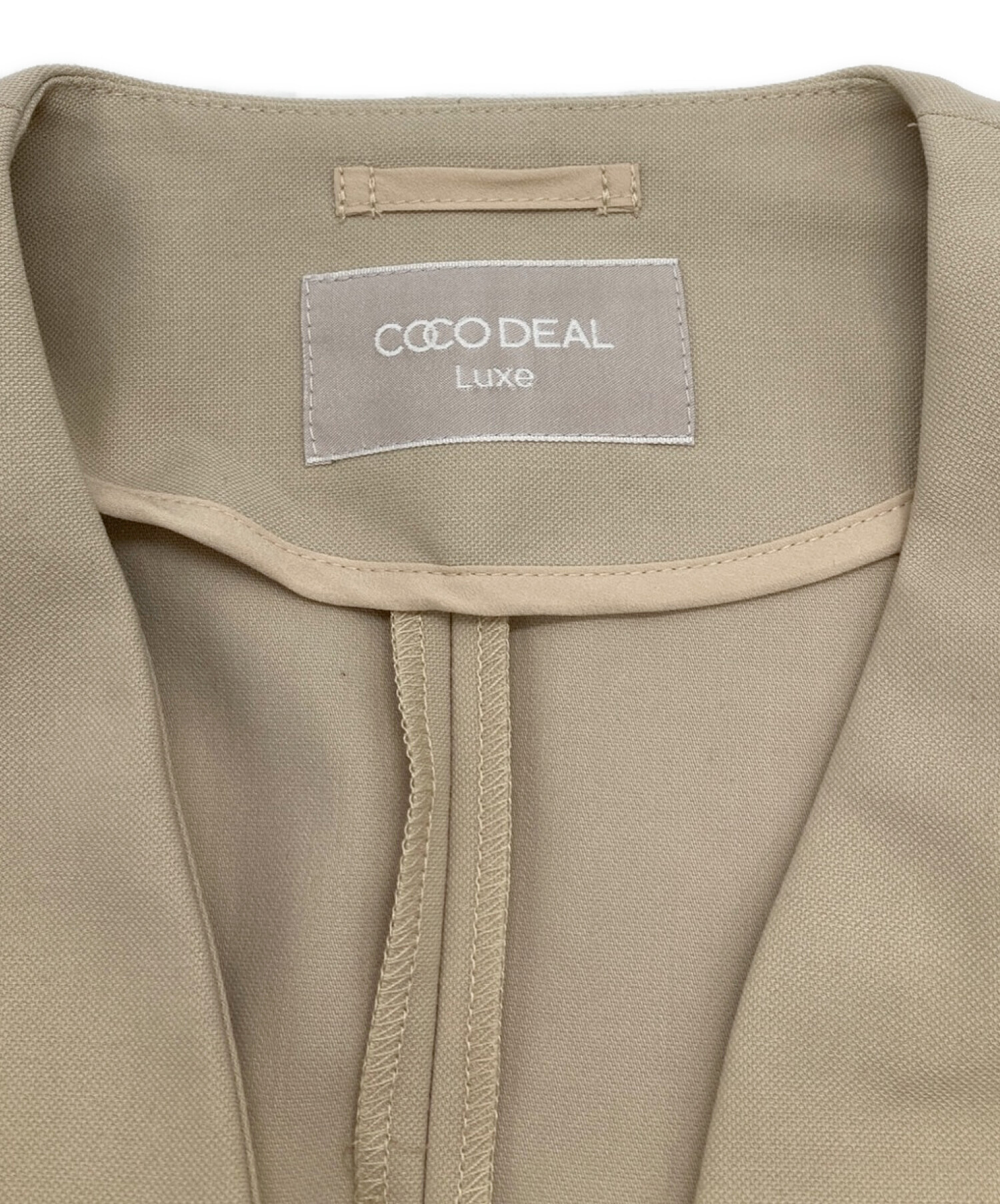 COCODEAL (ココディール) Vネックジャケット×サテンワンピース ベージュ サイズ:2