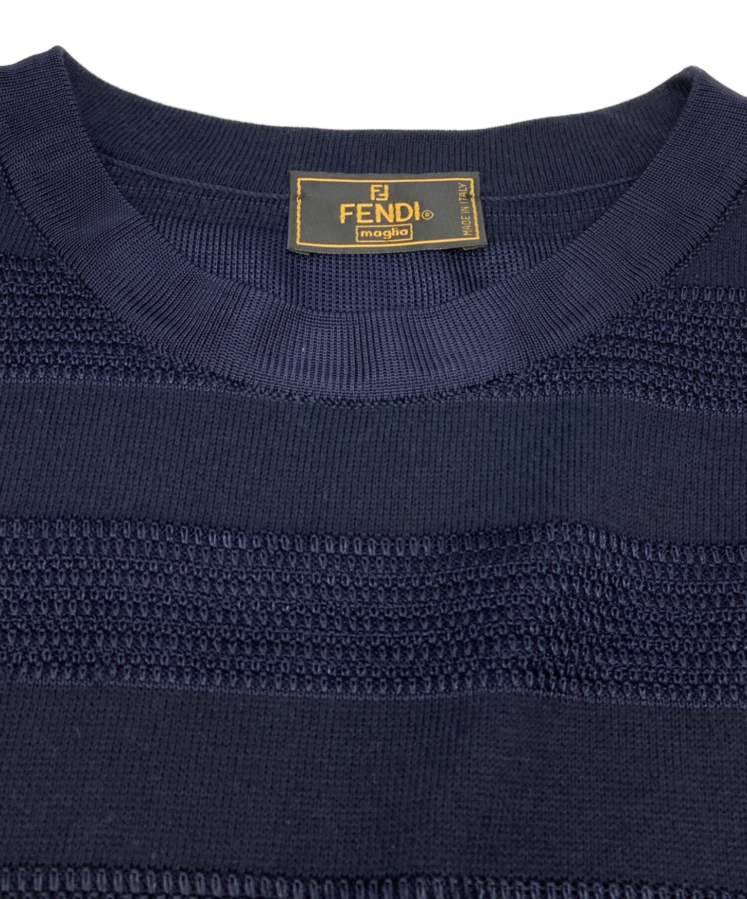 中古・古着通販】FENDI (フェンディ) オールド刺繍ニットワンピース ネイビー サイズ:42｜ブランド・古着通販 トレファク公式【TREFAC  FASHION】スマホサイト