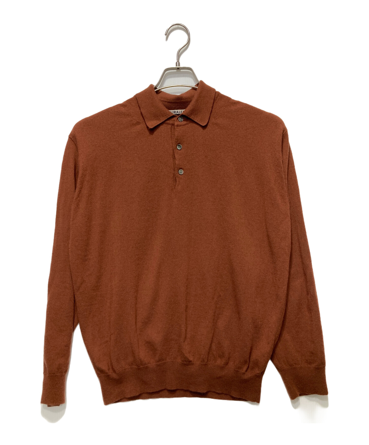 AURALEE (オーラリー) Wool Cashmere ハイゲージニットポロ ブラウン サイズ:１