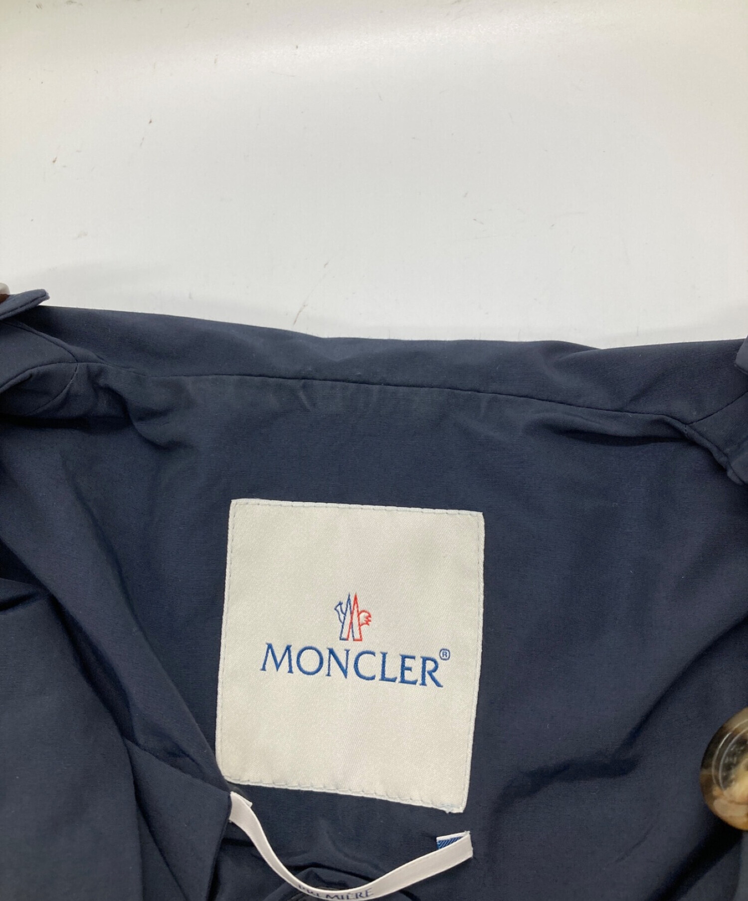 MONCLER (モンクレール) ノーカラートレンチコート ネイビー