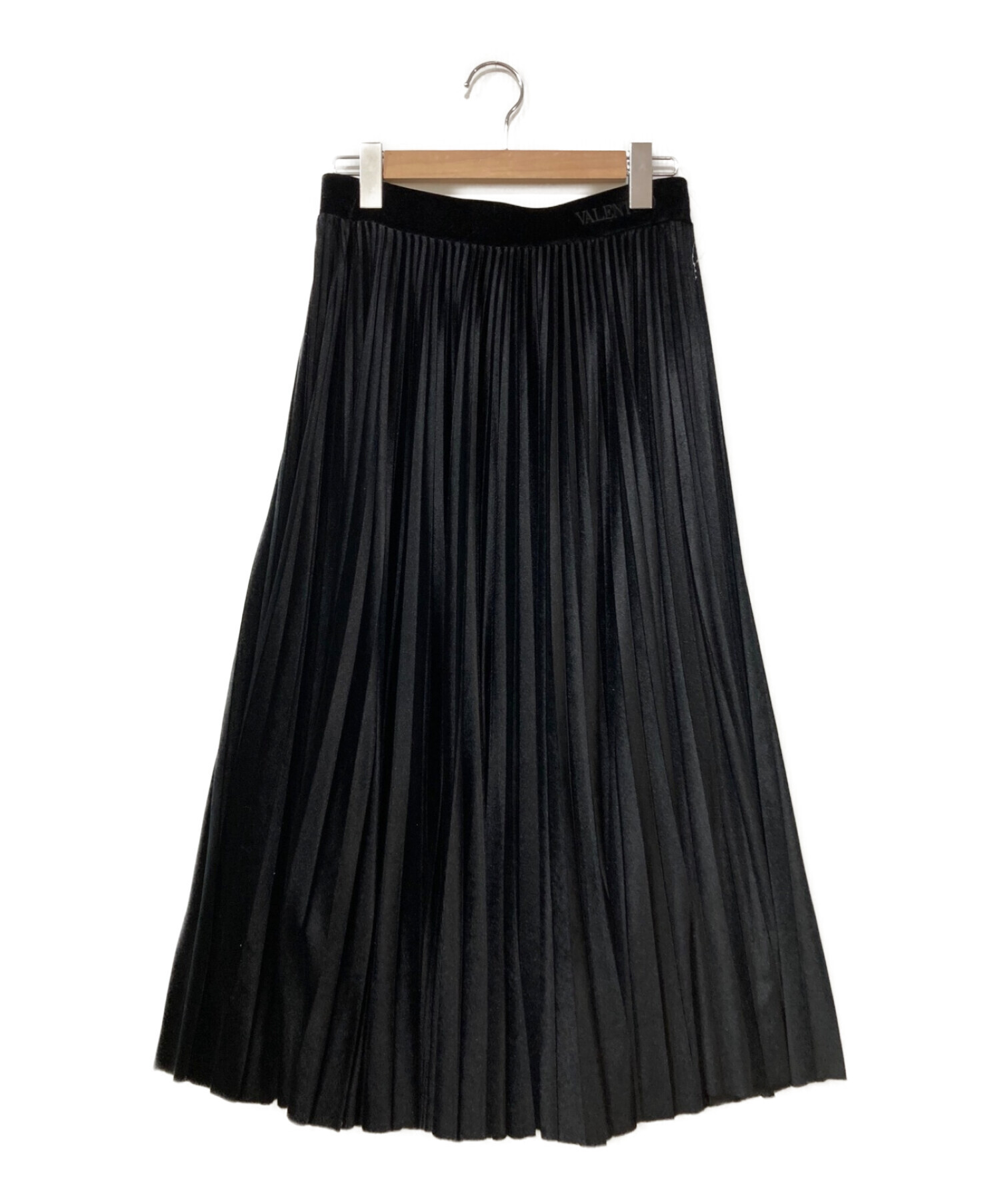 VALENTINO (ヴァレンティノ) Velvet Pleated Skirt ブラック サイズ:M