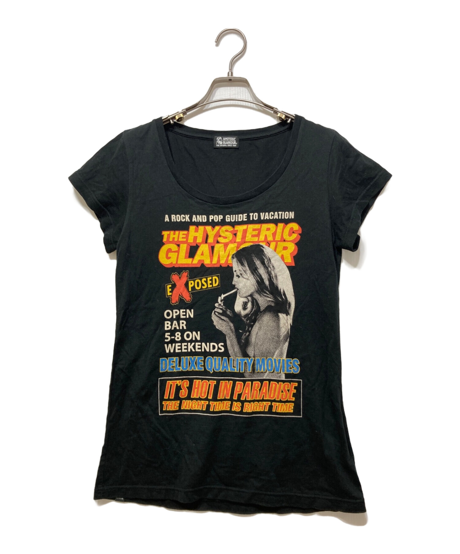 中古・古着通販】Hysteric Glamour (ヒステリックグラマー) プリントTシャツ ブラック サイズ:FREE｜ブランド・古着通販  トレファク公式【TREFAC FASHION】スマホサイト