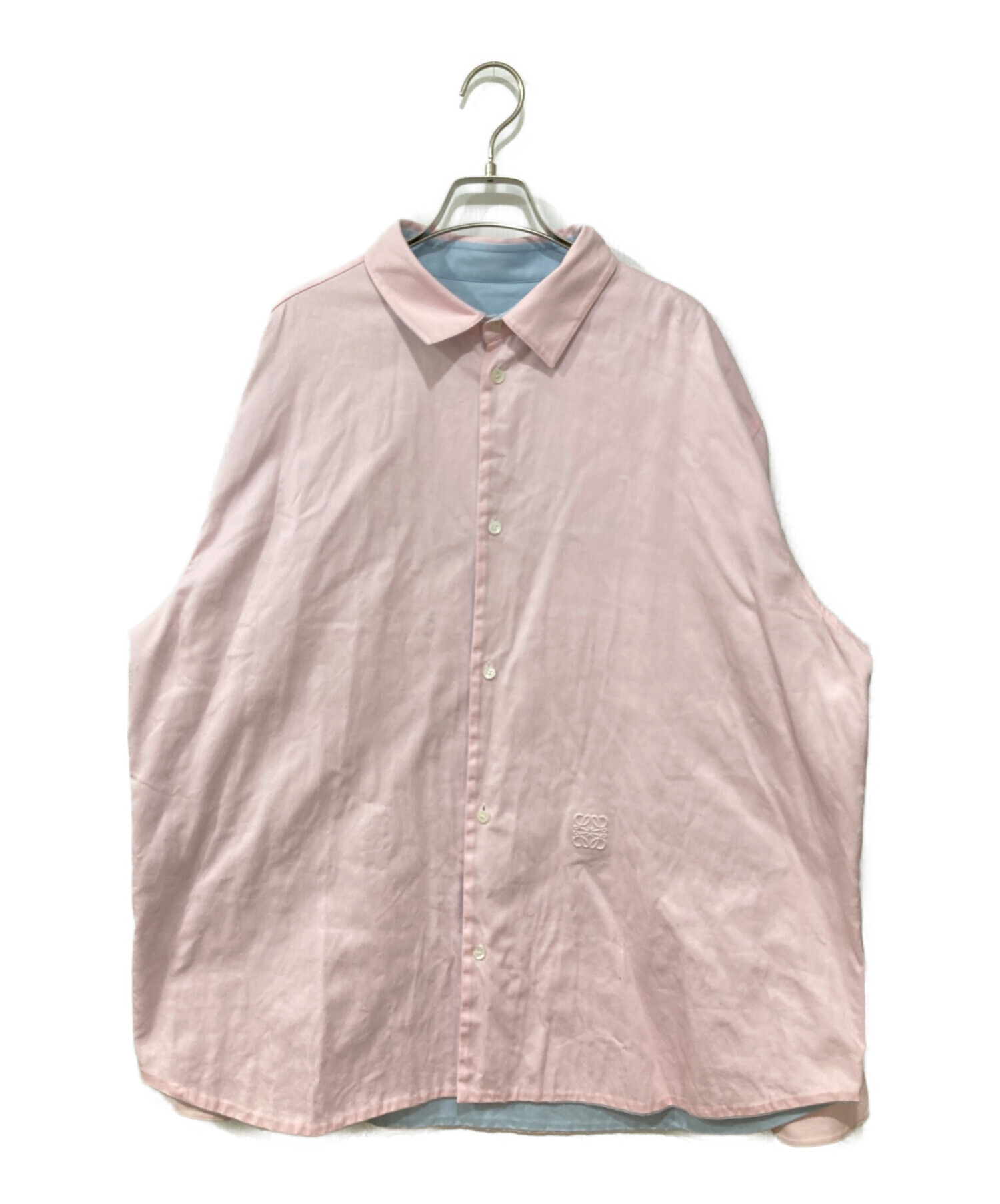 中古・古着通販】LOEWE (ロエベ) cotton oversize shirt ブルー×ピンク