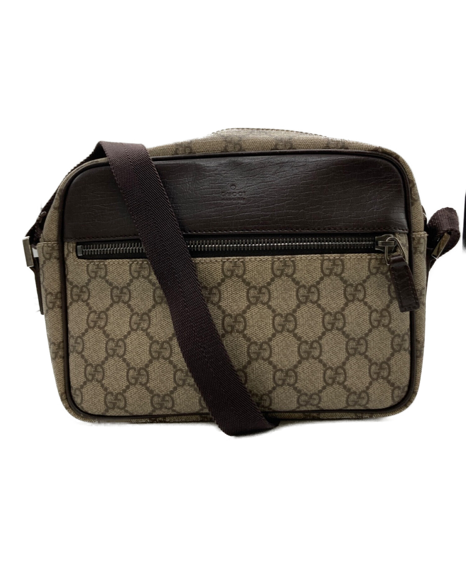 中古・古着通販】GUCCI (グッチ) GG柄PVCショルダーバッグ ブラウン