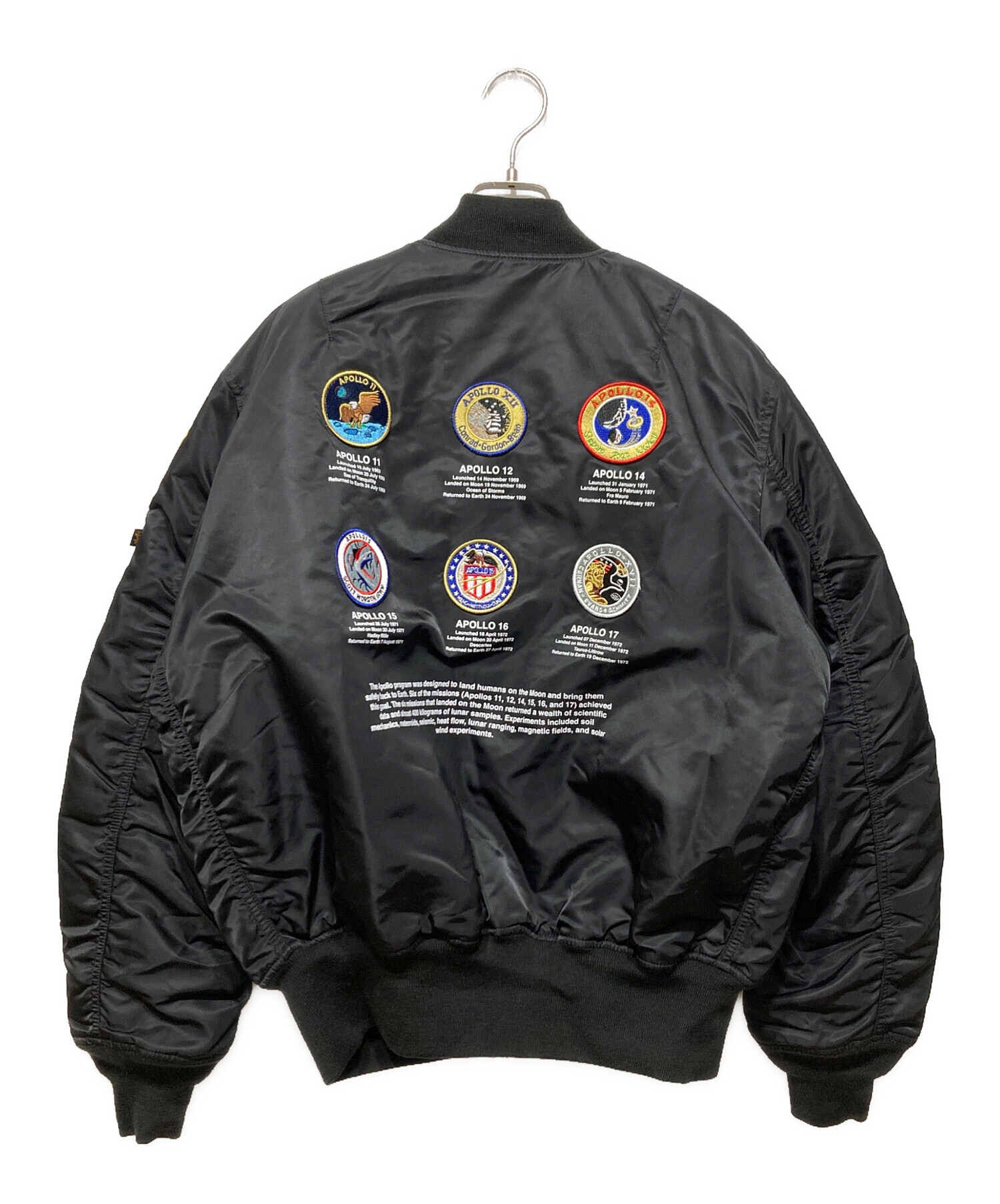 ALPHA (アルファ) NASA MA-1 Flight Jacket ブラック サイズ:L