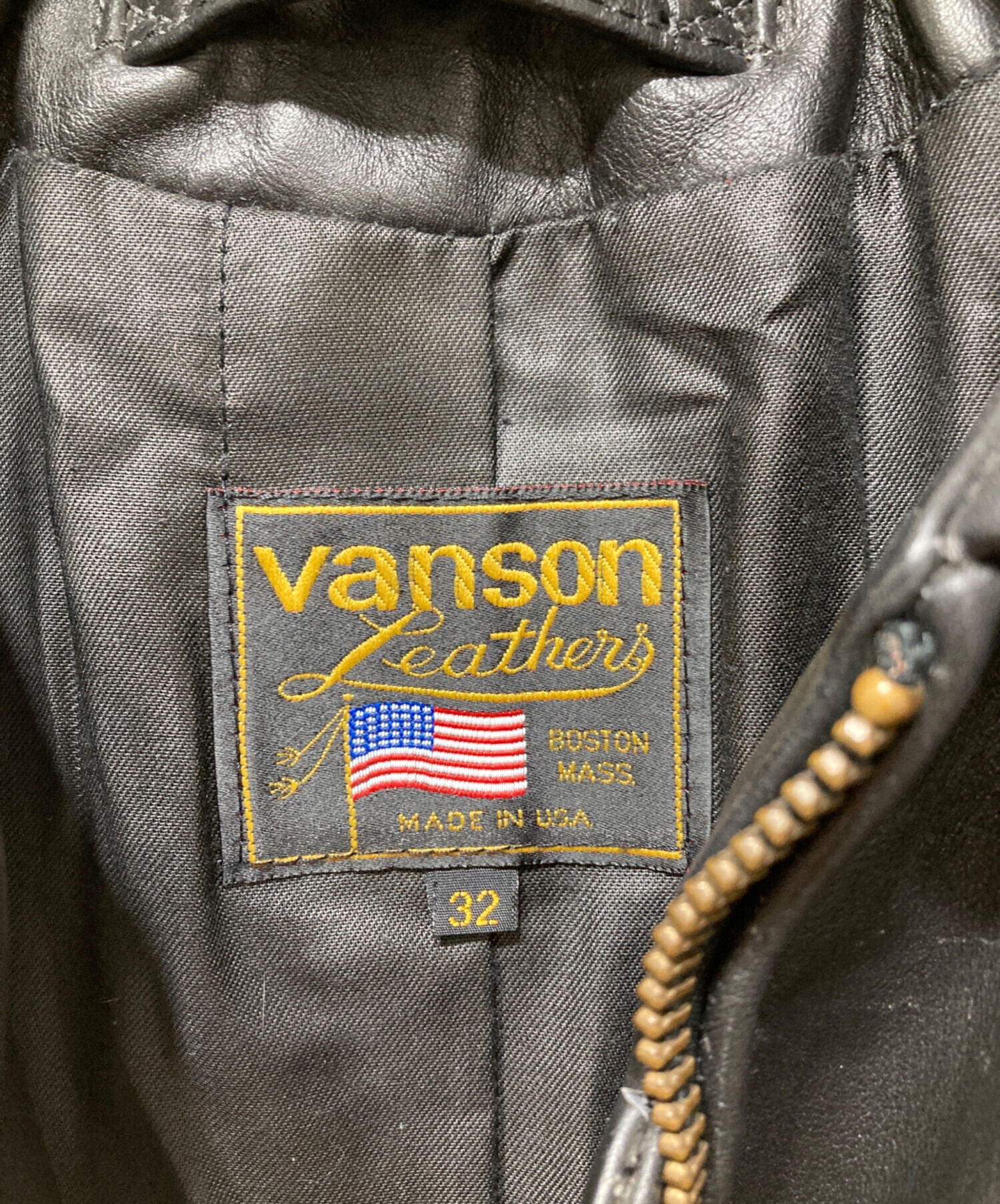 中古・古着通販】VANSON (バンソン) シングルライダースジャケット ブラック サイズ:32｜ブランド・古着通販 トレファク公式【TREFAC  FASHION】スマホサイト