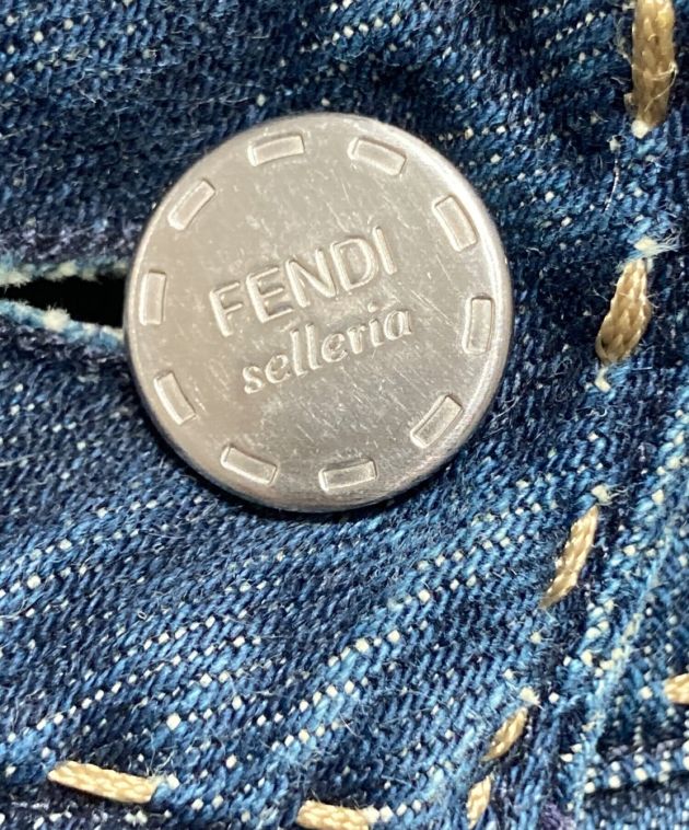 FENDI (フェンディ) ステッチフレアデニムパンツ ブルー サイズ: 68.5cm (W27)
