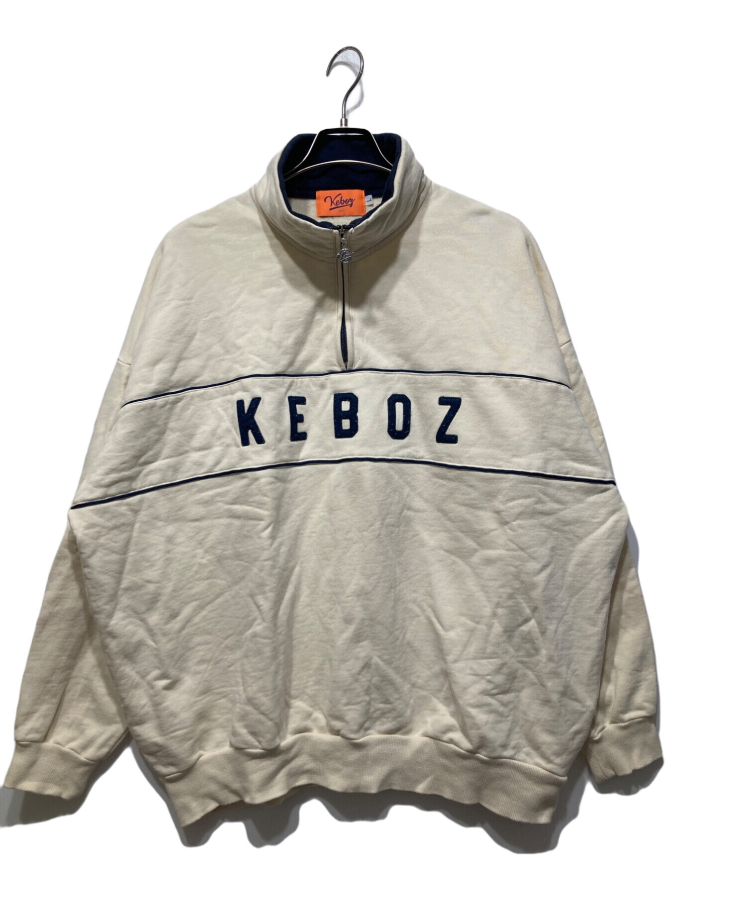 中古・古着通販】KEBOZ (ケボズ) ハーフジップスウェット ベージュ