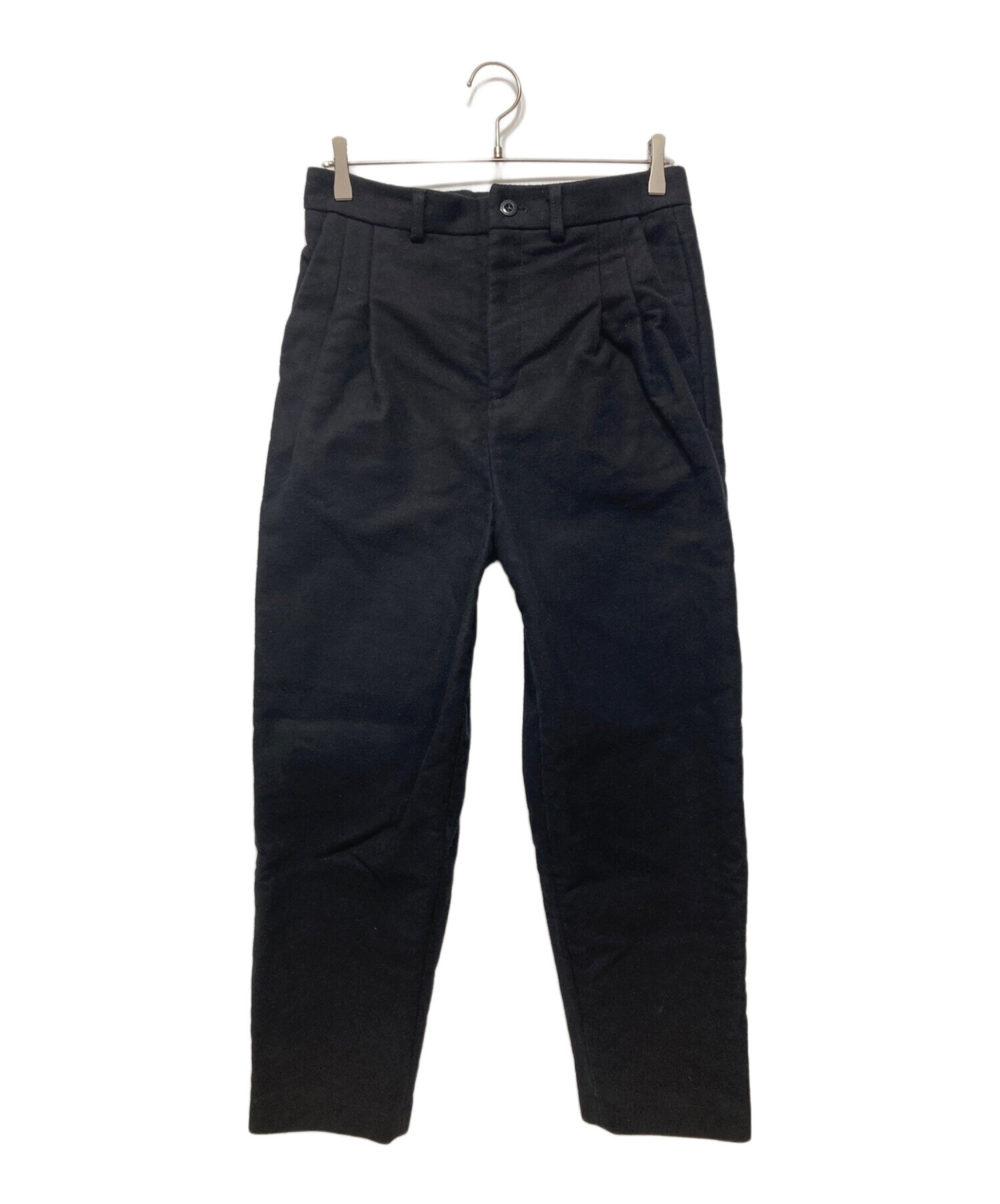 FRANK LEDER (フランクリーダー) ジャーマンレザー2タックスラックス / DEUTSCHLEDER 2TUCK PANTS ブラック  サイズ:DTL9