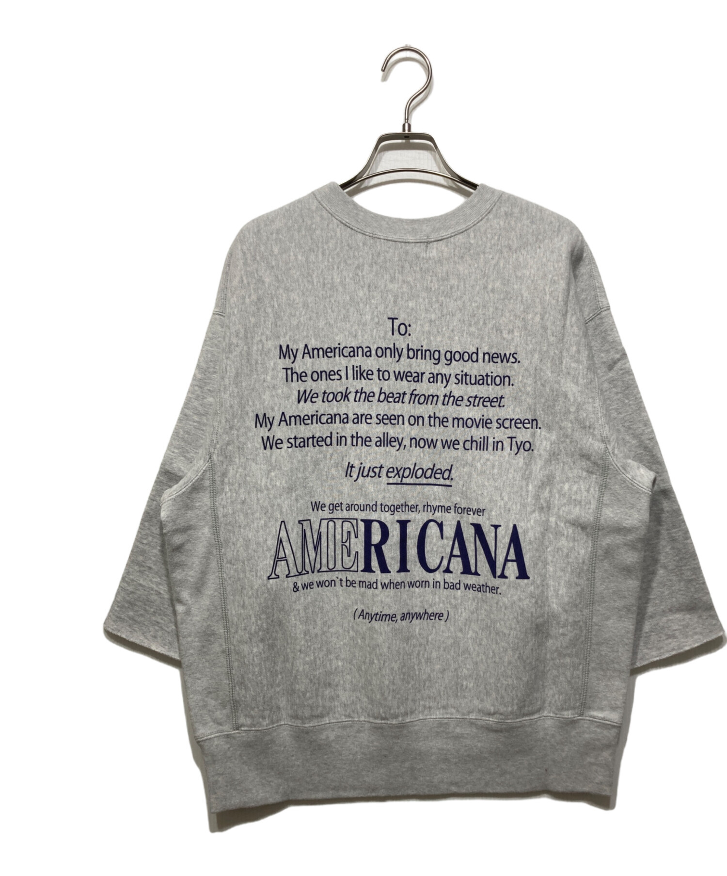 Americana (アメリカーナ) L'Appartement別注 (アパルトモンベッチュウ) Halfsleeve Logo Sweat グレー  サイズ:FREE