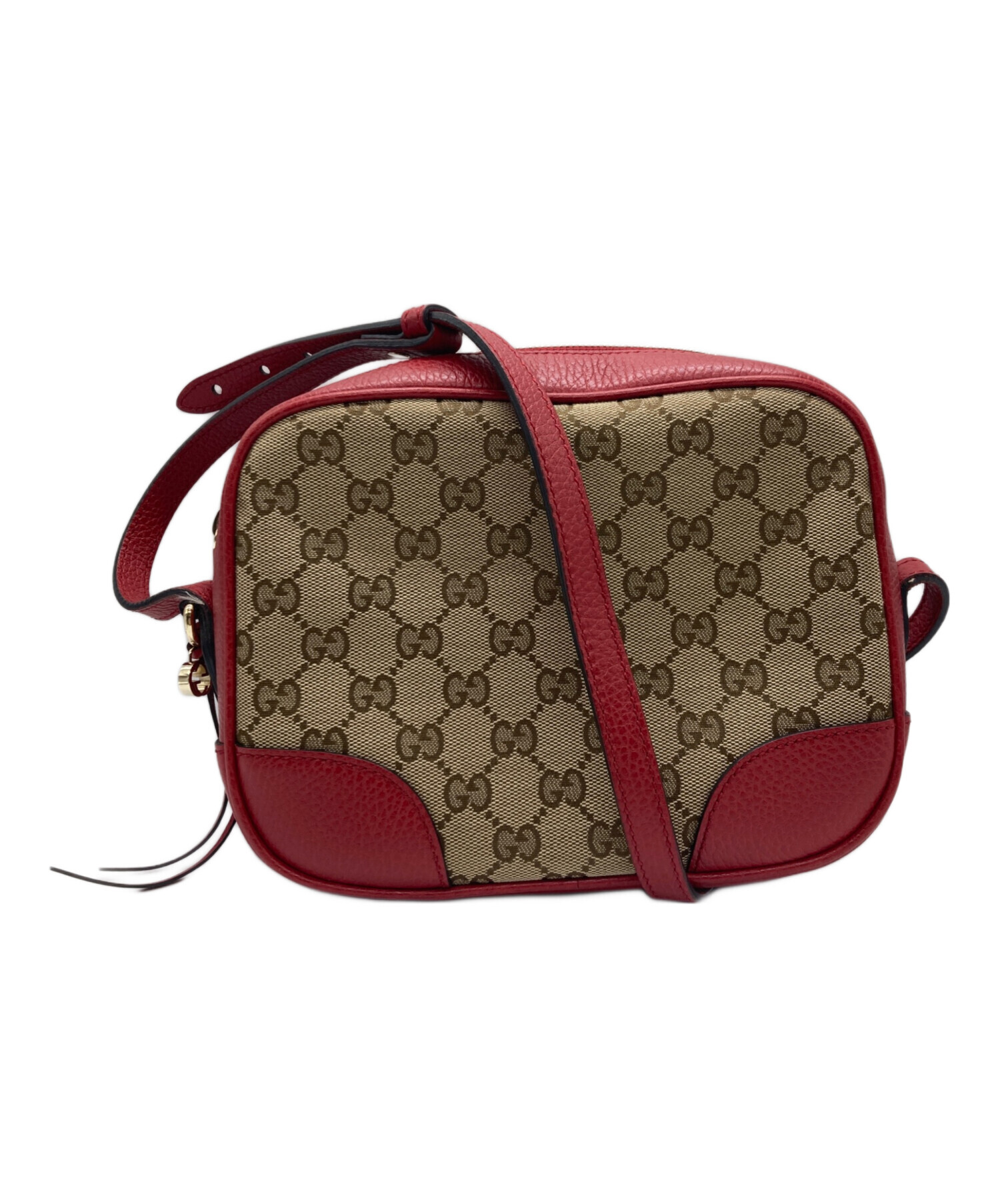 中古・古着通販】GUCCI (グッチ) マイクログッチシマ レザー ショルダーバッグ ベージュ×レッド｜ブランド・古着通販  トレファク公式【TREFAC FASHION】スマホサイト