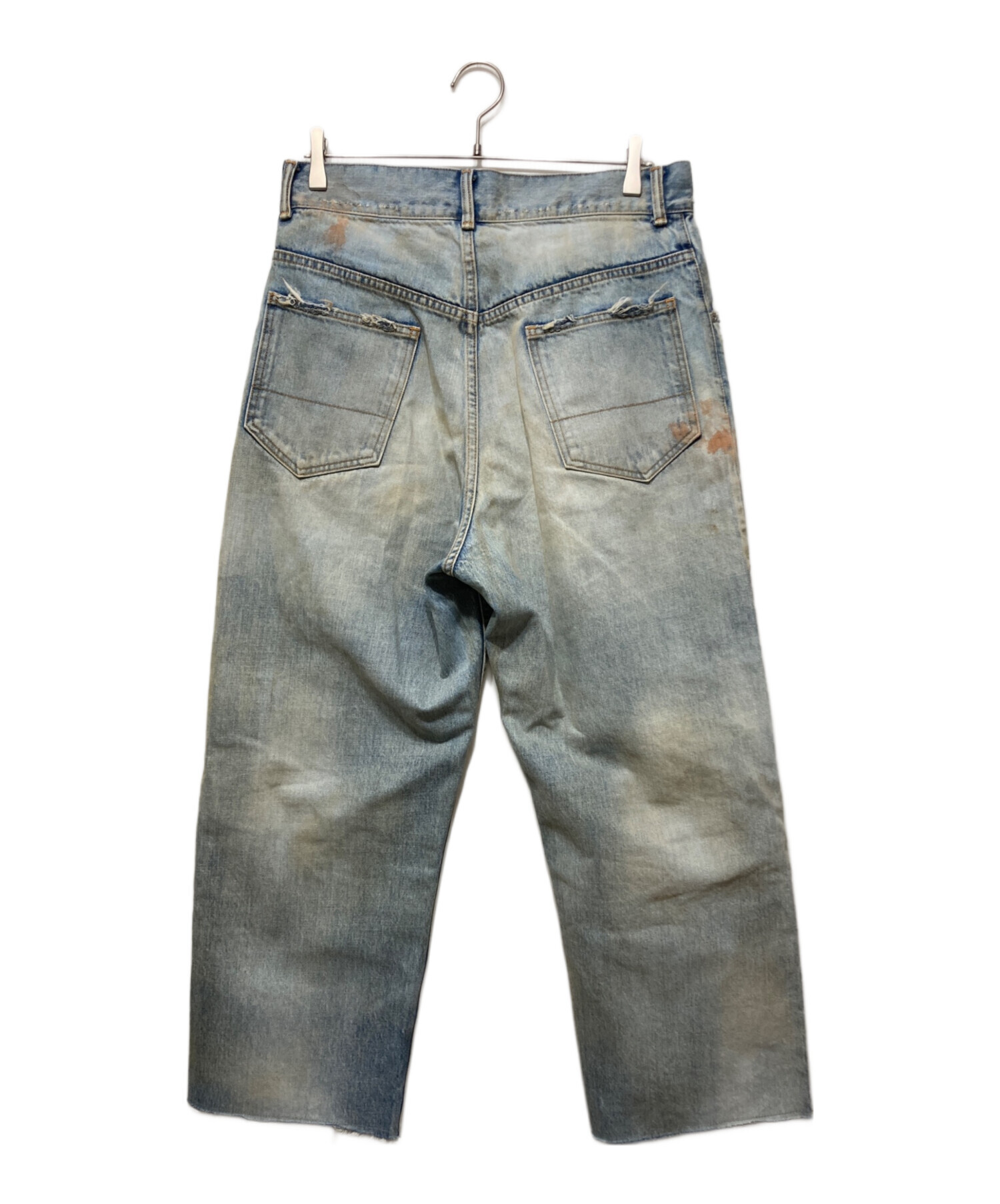 中古・古着通販】ANCELLM (アンセルム) DAMAGE SELVEDGE DENIM STRAIGHT 5P PANTS ブルー  サイズ:2｜ブランド・古着通販 トレファク公式【TREFAC FASHION】スマホサイト