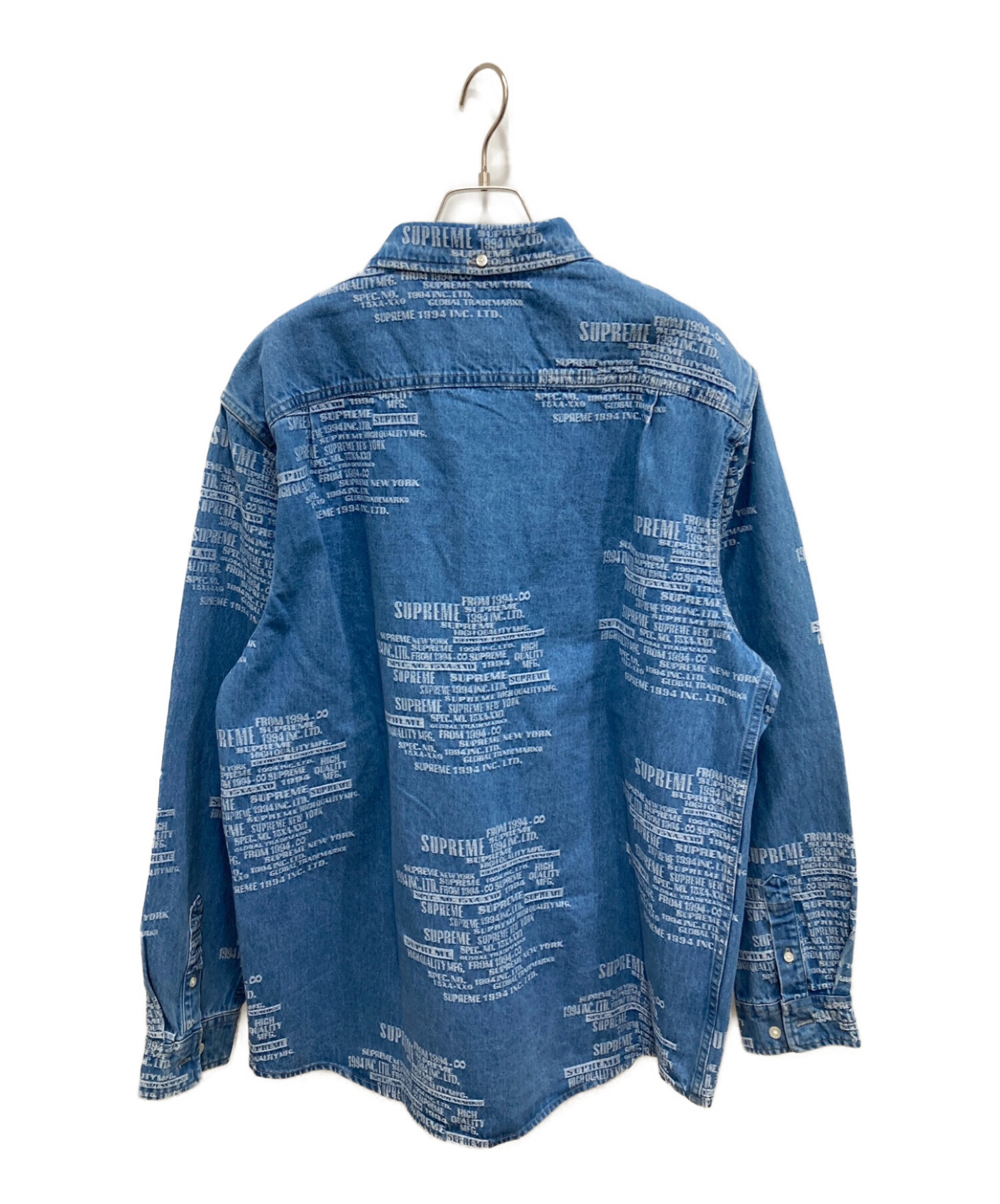 SUPREME (シュプリーム) Trademark Jacquard Denim Shirt インディゴ サイズ:L