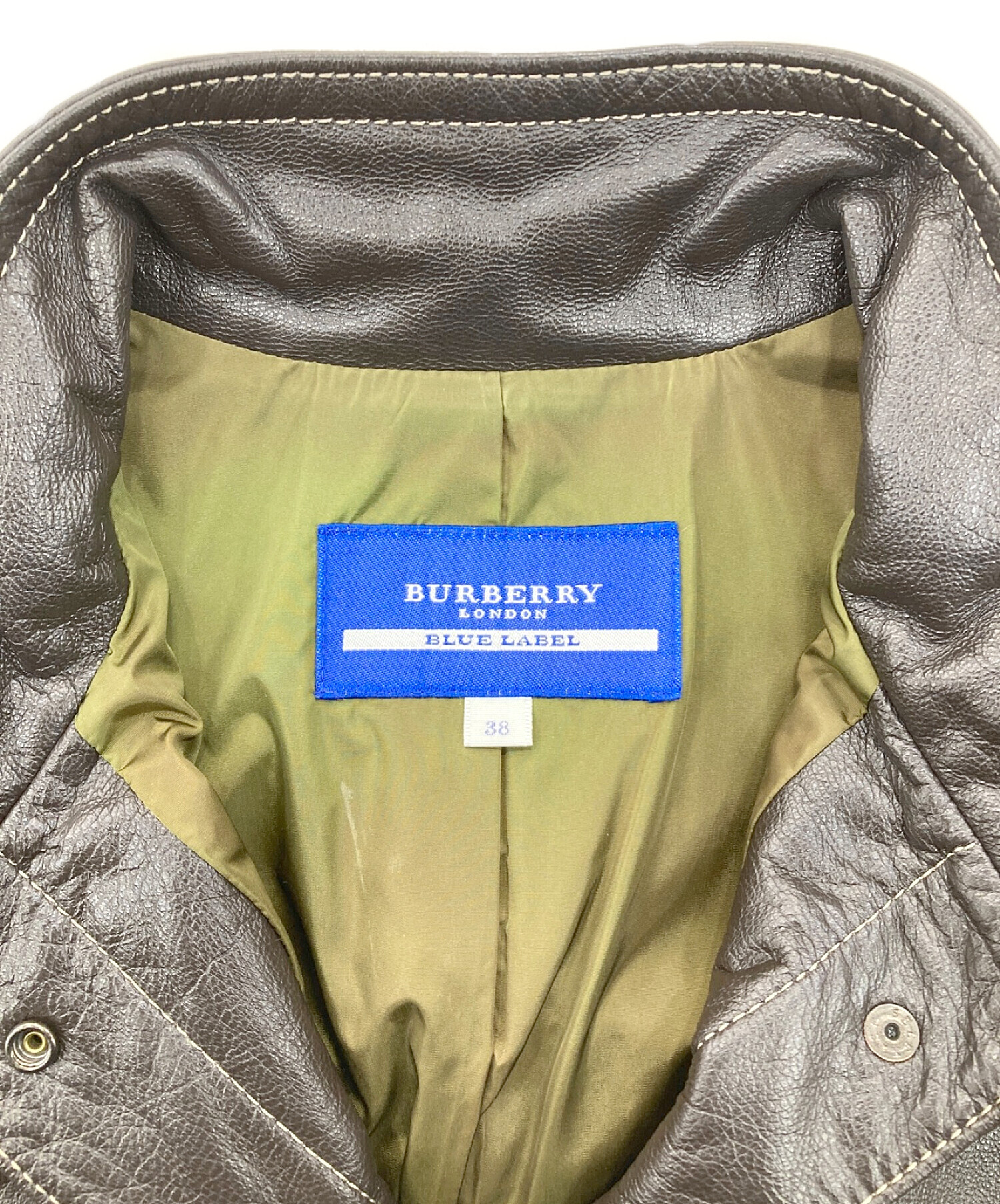 BURBERRY BLUE LABEL (バーバリーブルーレーベル) ゴートレザージャケット ブラウン サイズ:M