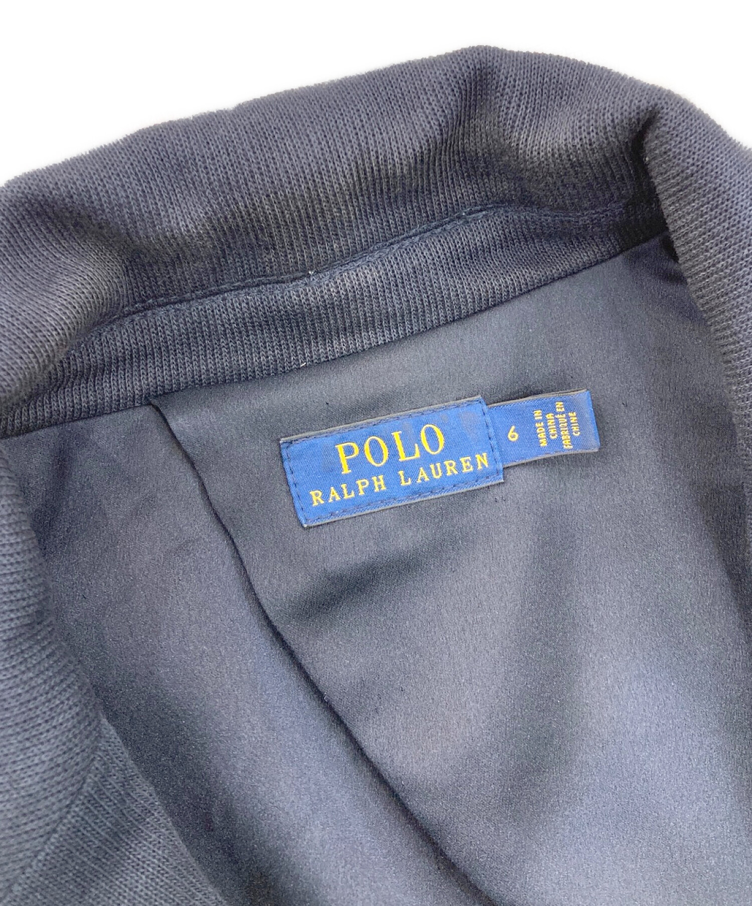POLO RALPH LAUREN (ポロ・ラルフローレン) 金釦刺繍エンブレムコットンブレザー ネイビー サイズ:6