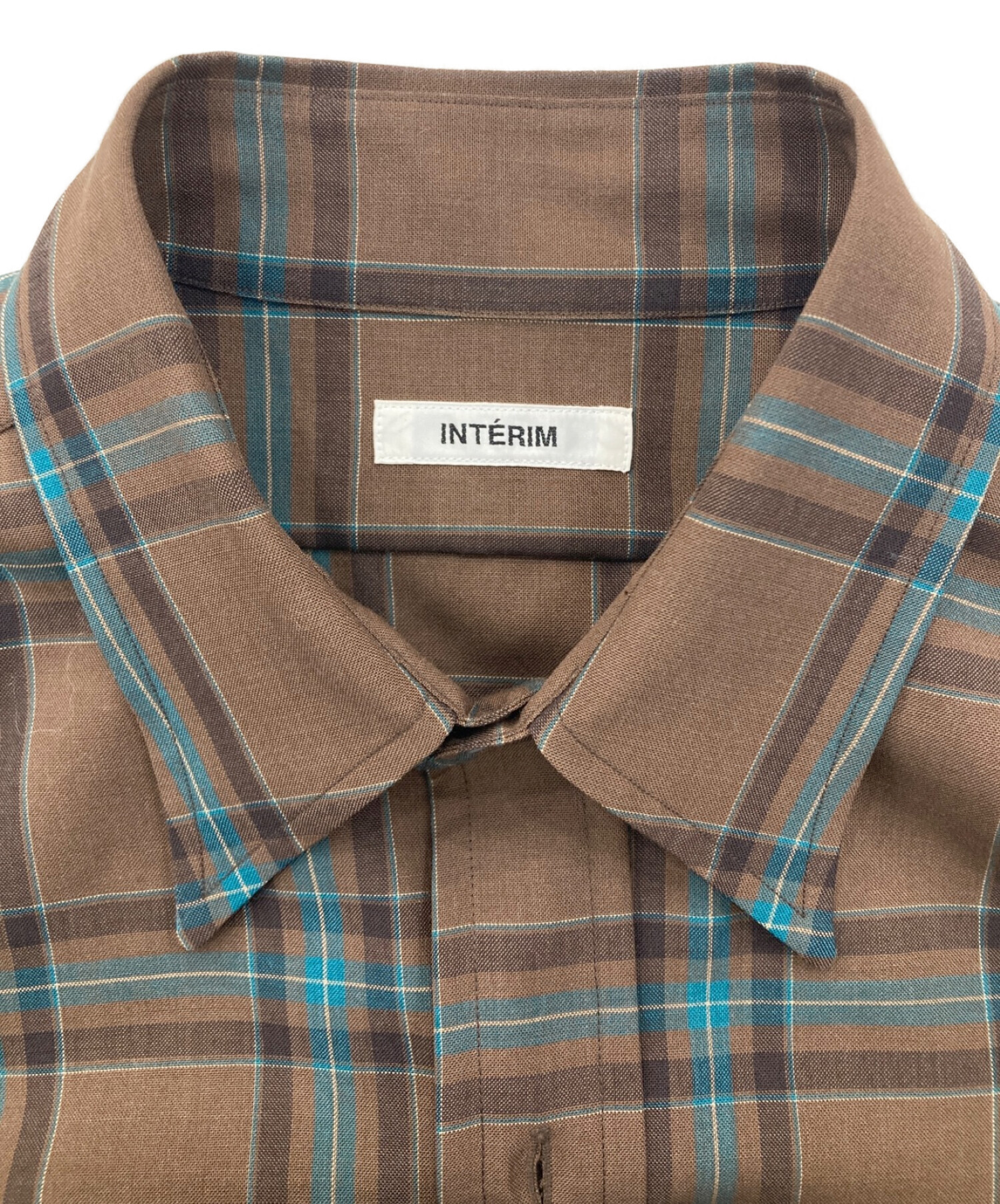 INTERIM (インテリム) HYPER BIG CHECK LONG HORN WESTERN SHIRT ブラウン サイズ:5(XL)