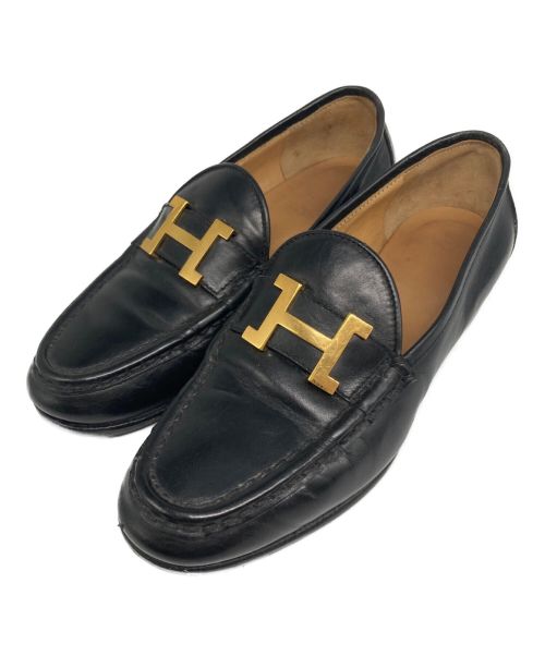 中古・古着通販】HERMES (エルメス) Hロゴローファー ブラック サイズ