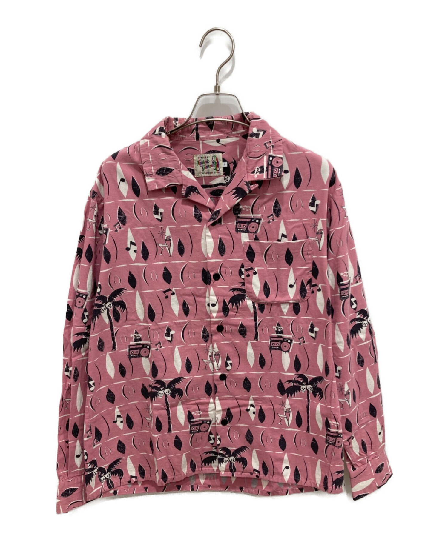 Hysteric Glamour (ヒステリックグラマー) オープンカラーシャツ ピンク サイズ:S