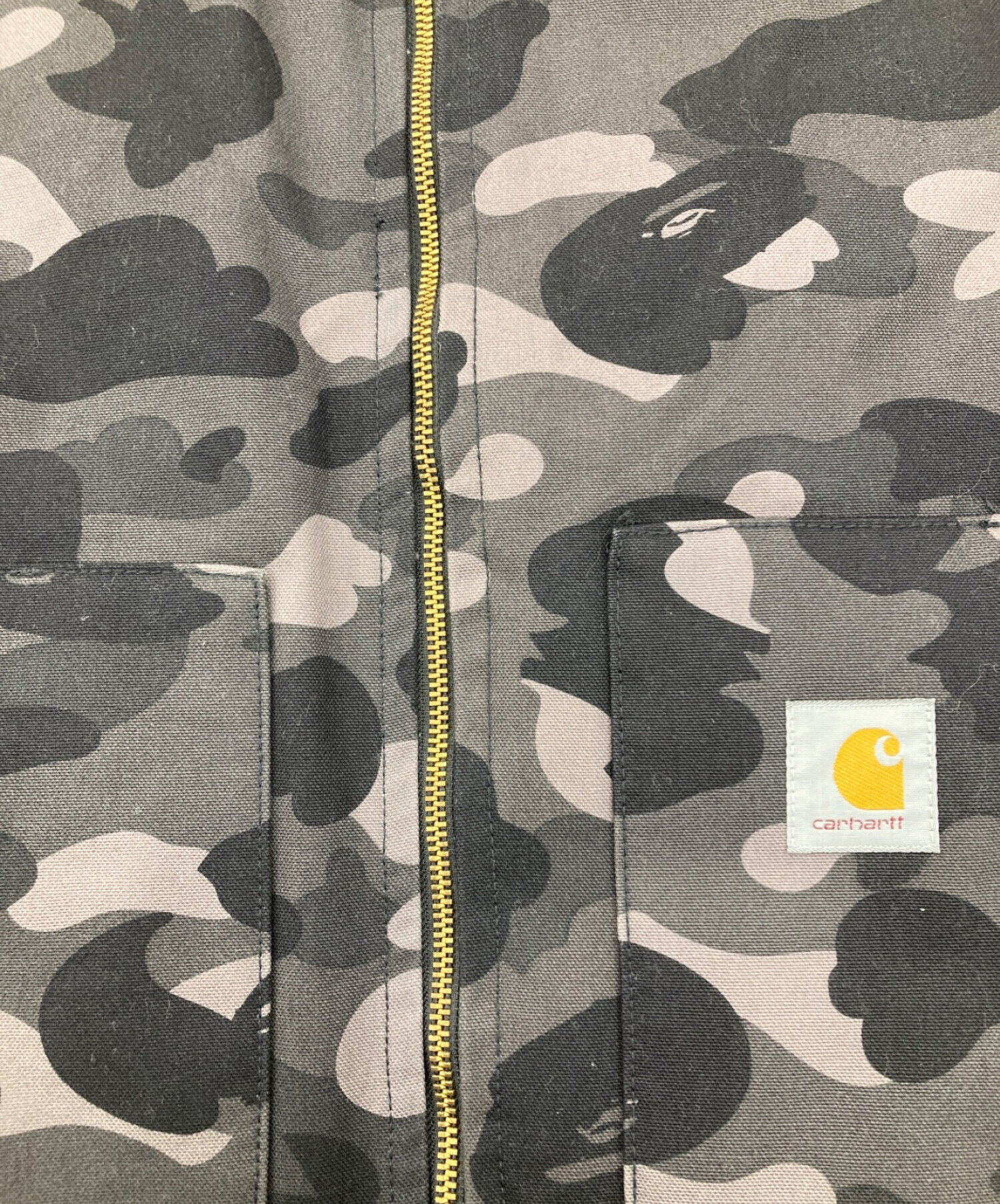 CarHartt (カーハート) A BATHING APE (アベイシングエイプ) ダックベスト ブラック サイズ:L