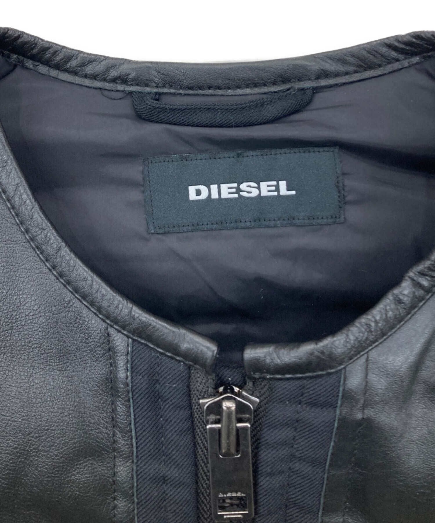 中古・古着通販】DIESEL (ディーゼル) レザー切替ダウンベスト